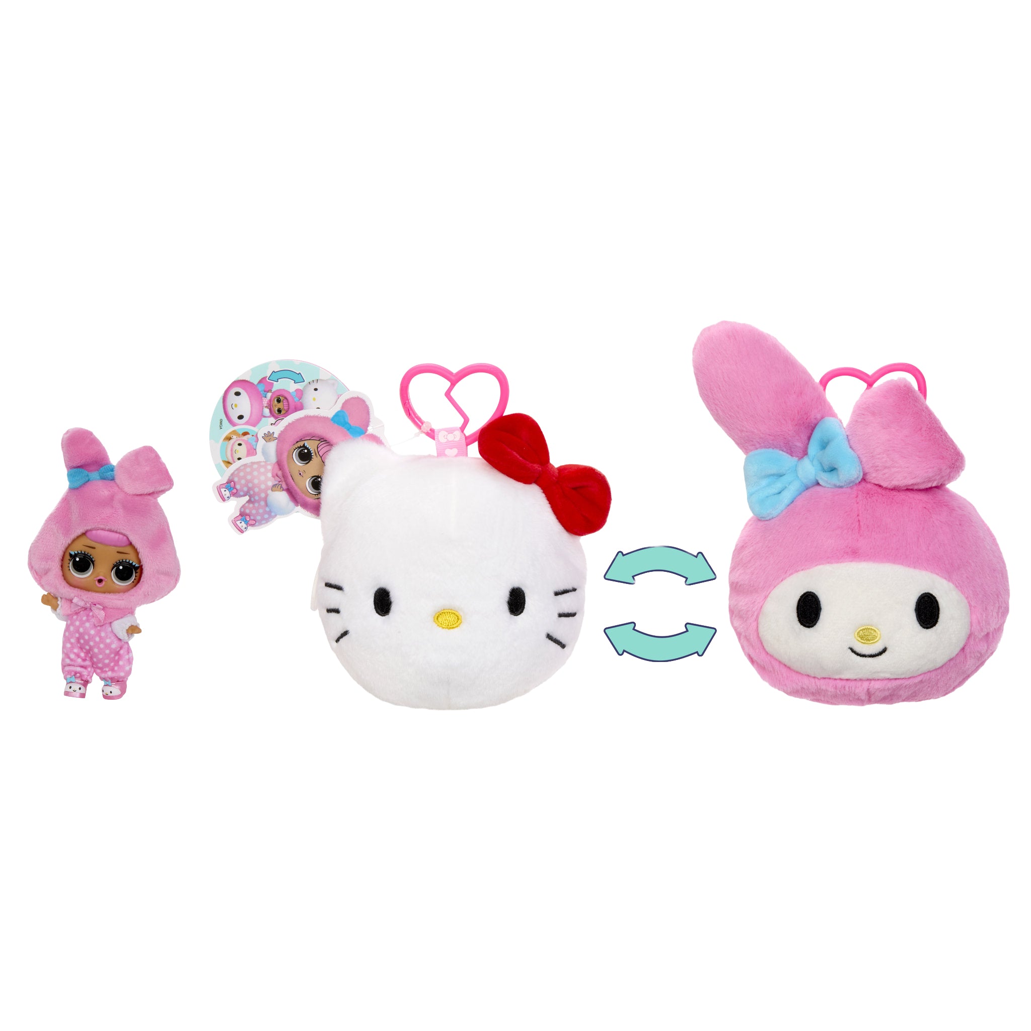 L.O.L. Surprise! Loves Hello Kitty Reversible Plush Key Chain 16 Inch Assorted Styles