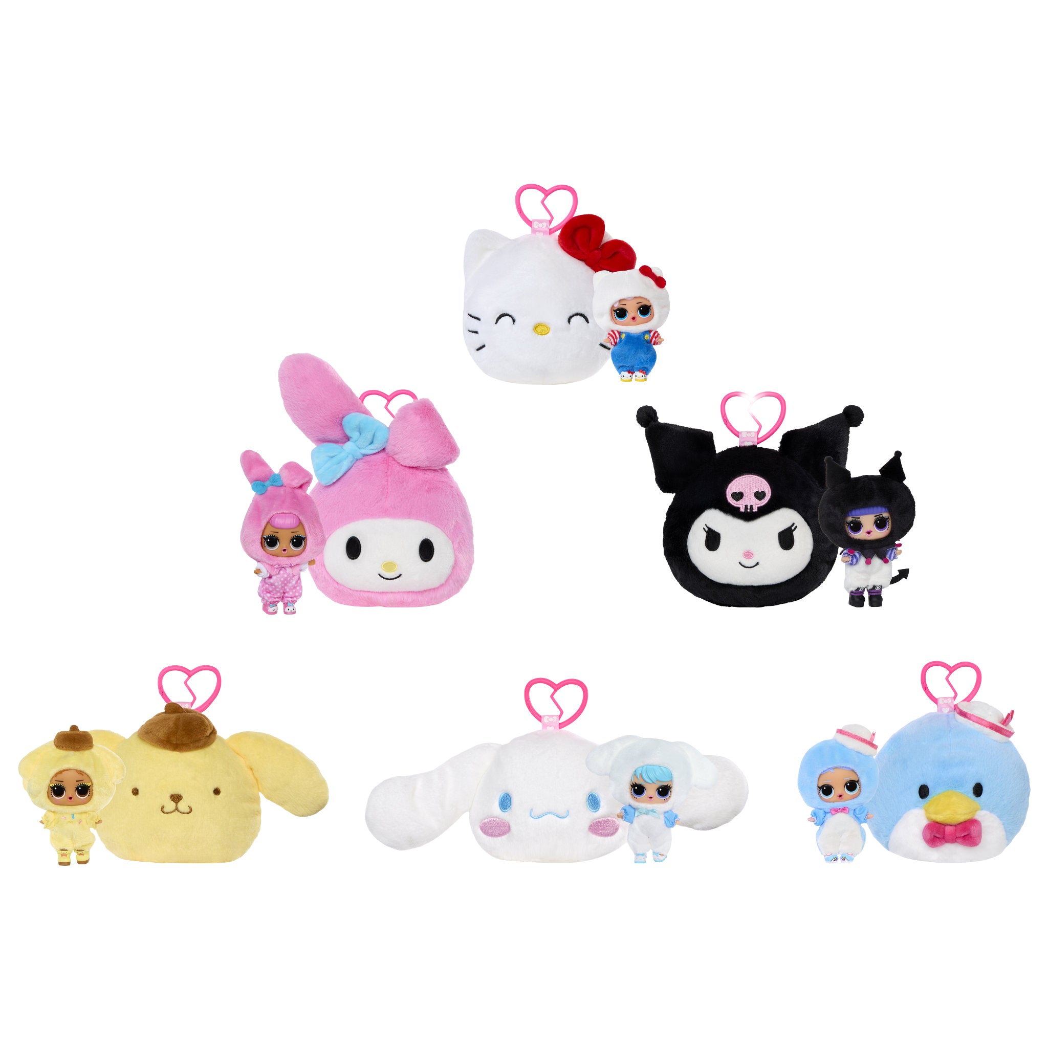 L.O.L. Surprise! Loves Hello Kitty Reversible Plush Key Chain 16 Inch Assorted Styles