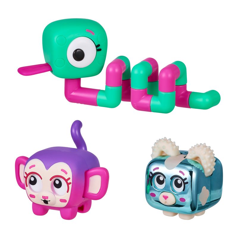Little Live Pets Squirkies Fidget Pets 3 Pack Series 1 Metallic Clickety Cat - Toyworld Australia