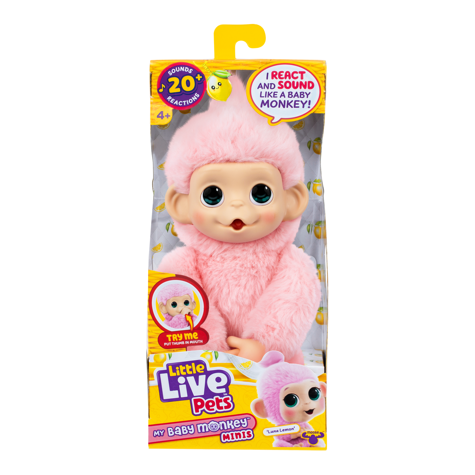 Little Live Pets My Baby  S3 Mini Monkey Single Pack - Luna Lemon - Toyworld Australia