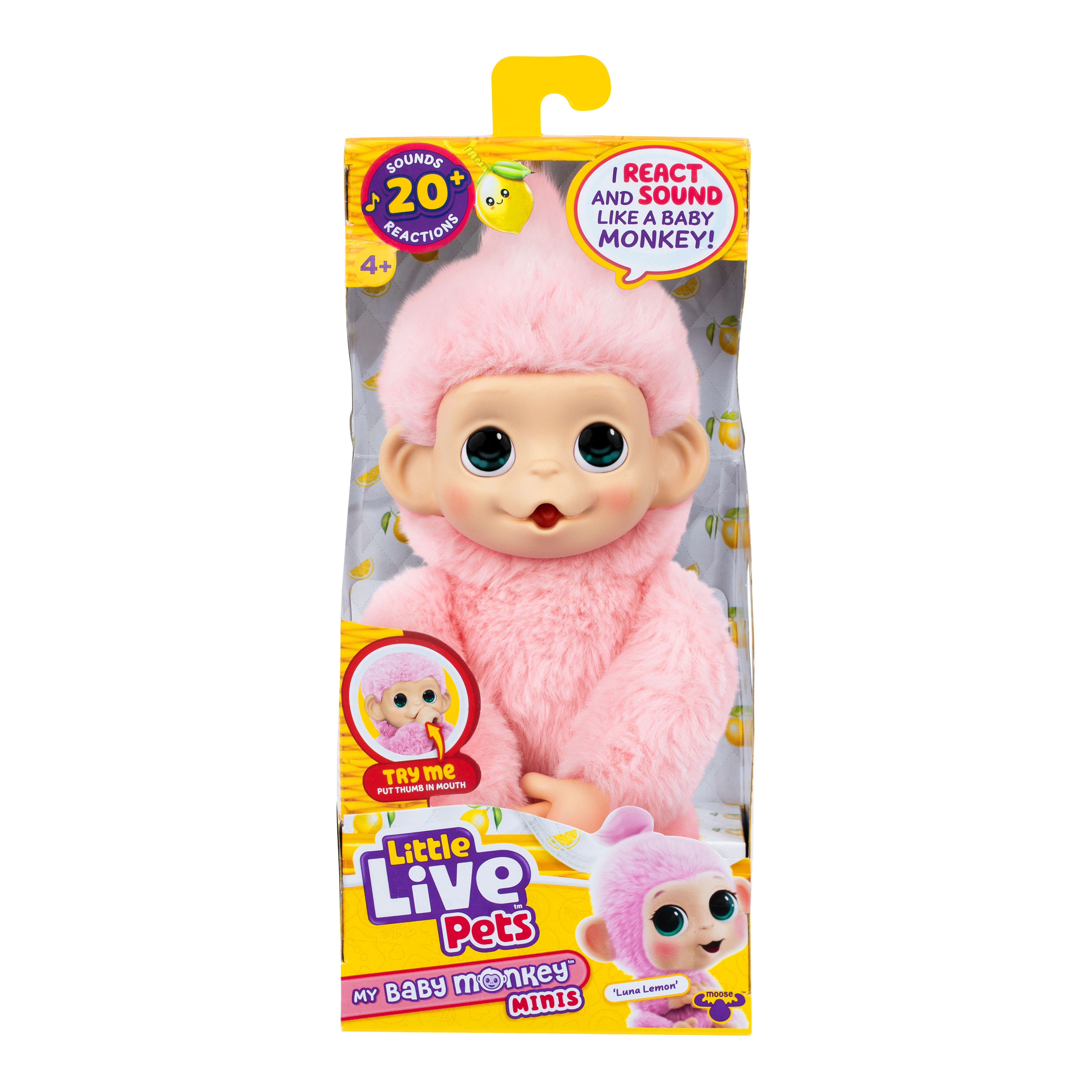 Little Live Pets My Baby  S3 Mini Monkey Single Pack - Luna Lemon - Toyworld Australia