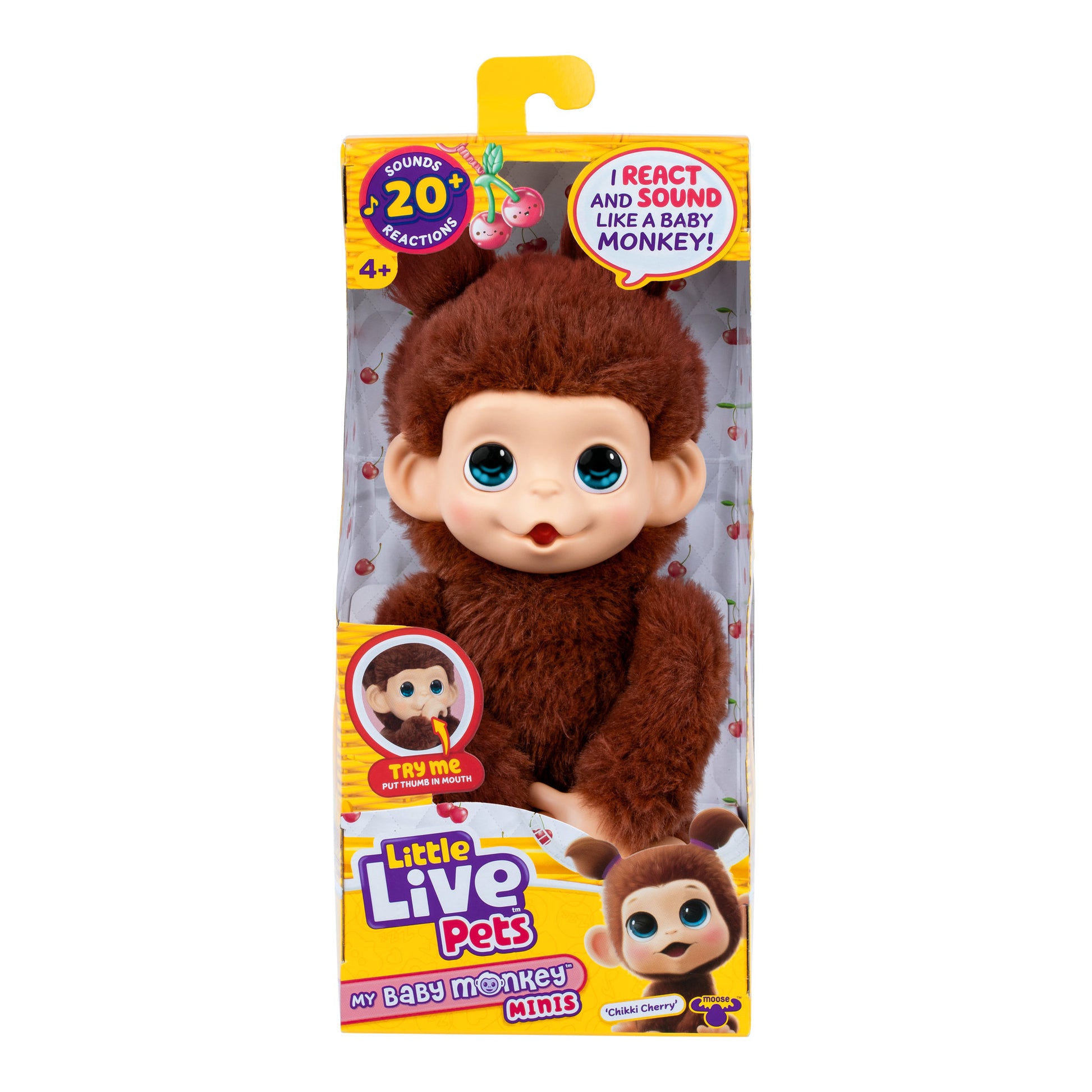 Little Live Pets My Baby  S3 Mini Monkey Single Pack - Chikki Cherri - Toyworld Australia