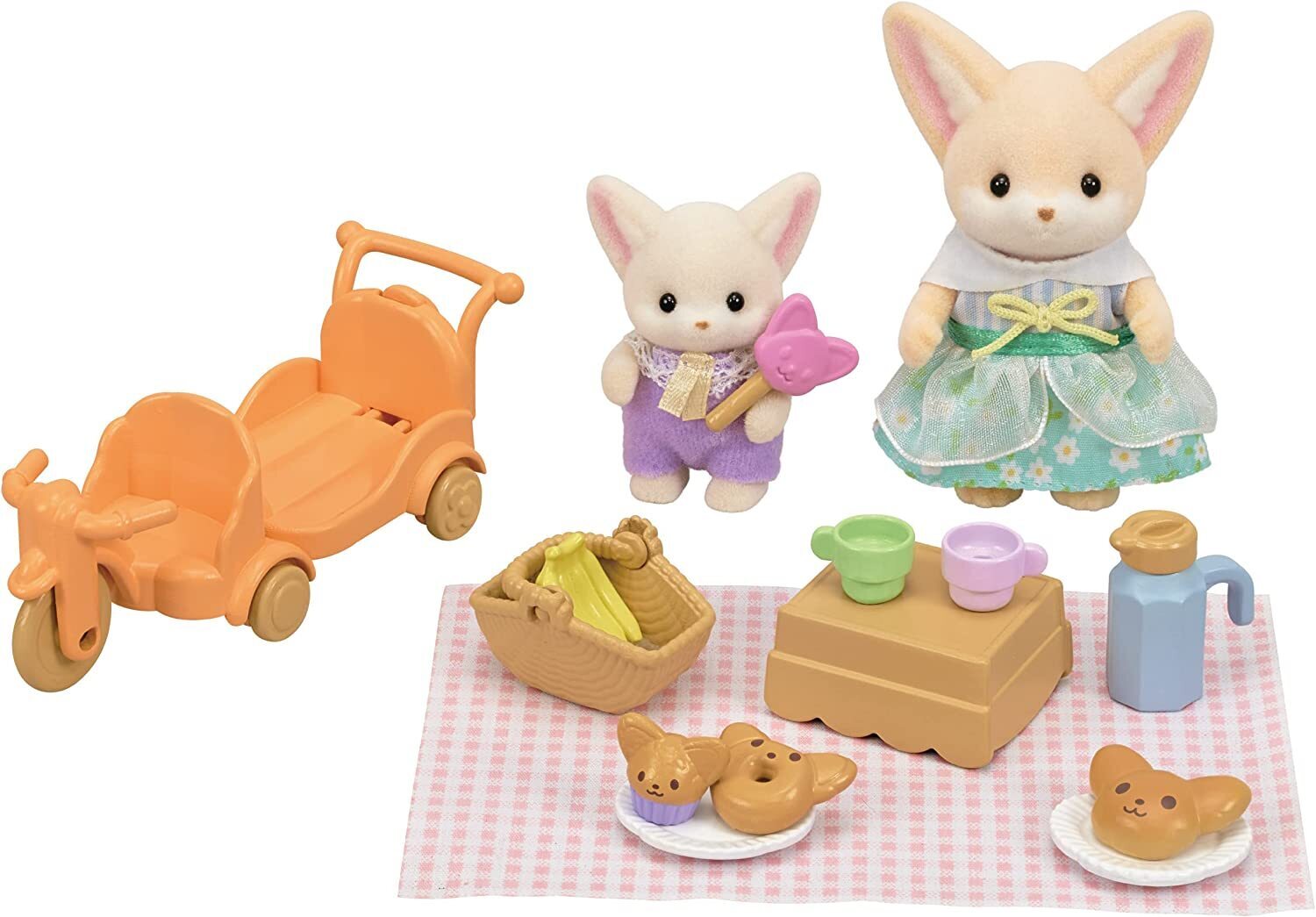 Sylvanian Families Sunny Picnic Set - Fennec Fox Sister & Baby - Toyworld Australia