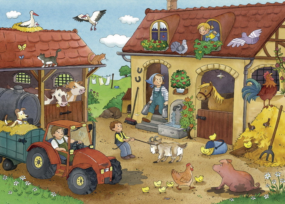 Ravensburger Working On The Farm 2x12 Piece - Toyworld Australia