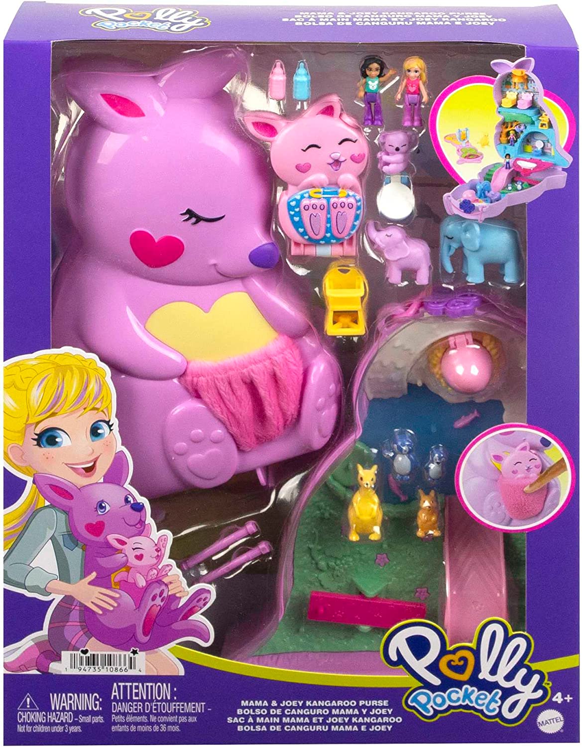 Polly Pocket Mama & Joey Kangaroo Wearable Compact