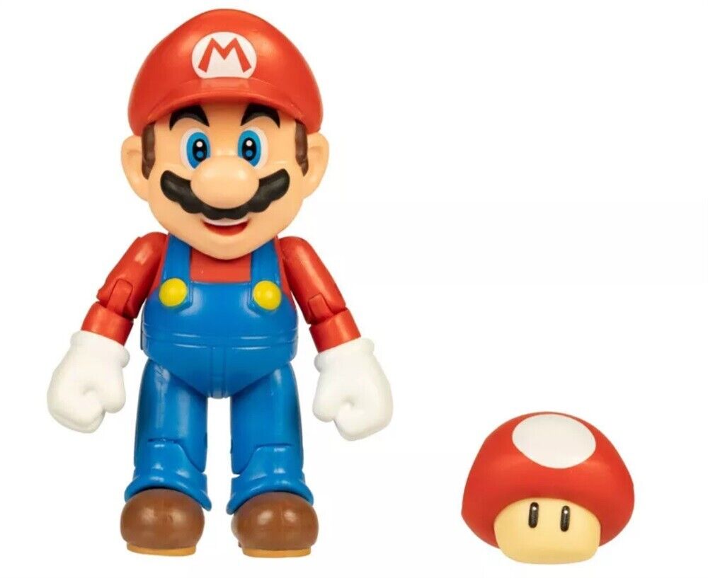 Nintendo Super Mario 4 Inch Figures W33 Mario With Super Mushroom