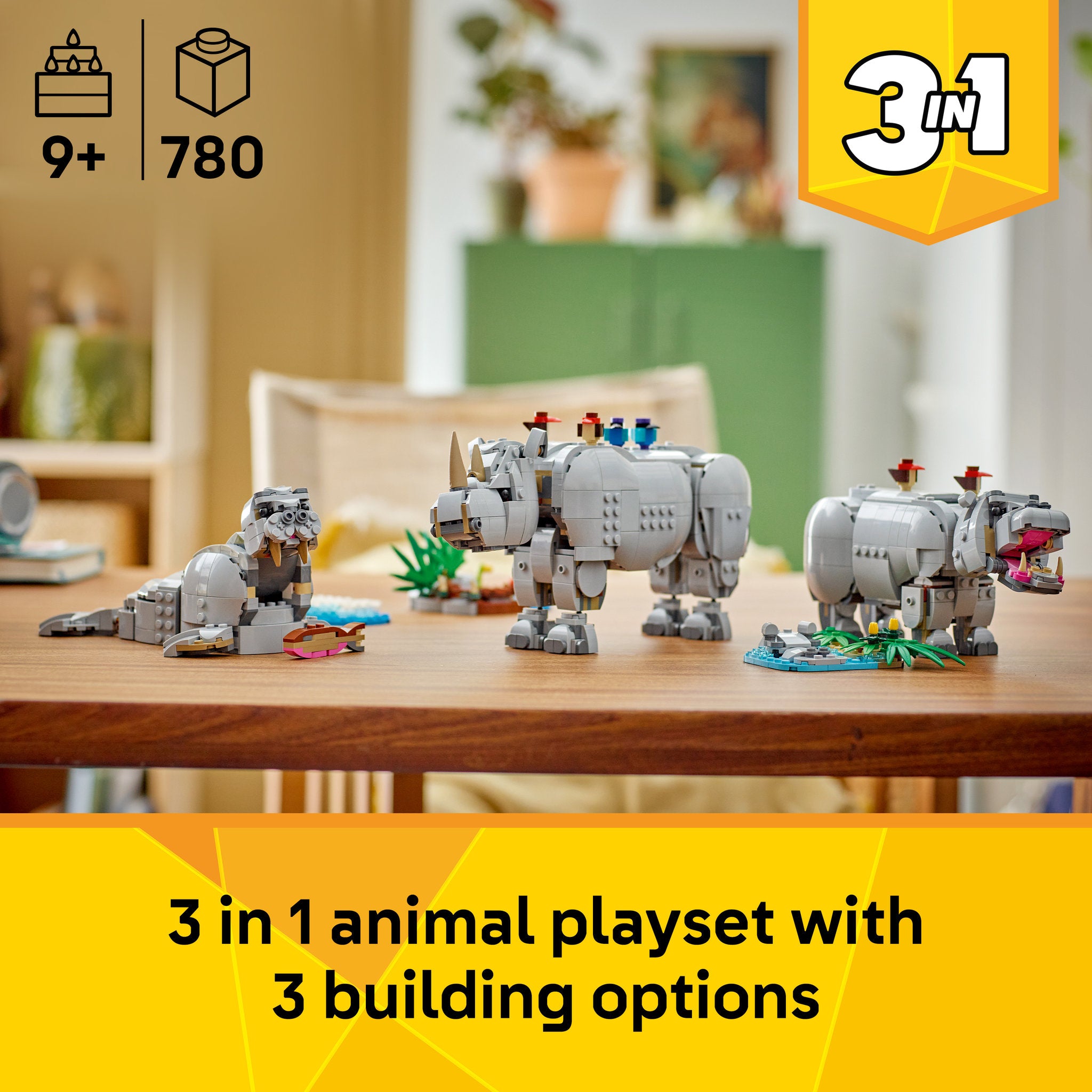 LEGO 31171 Creator Wild Animals: Majestic Rhino with Birds