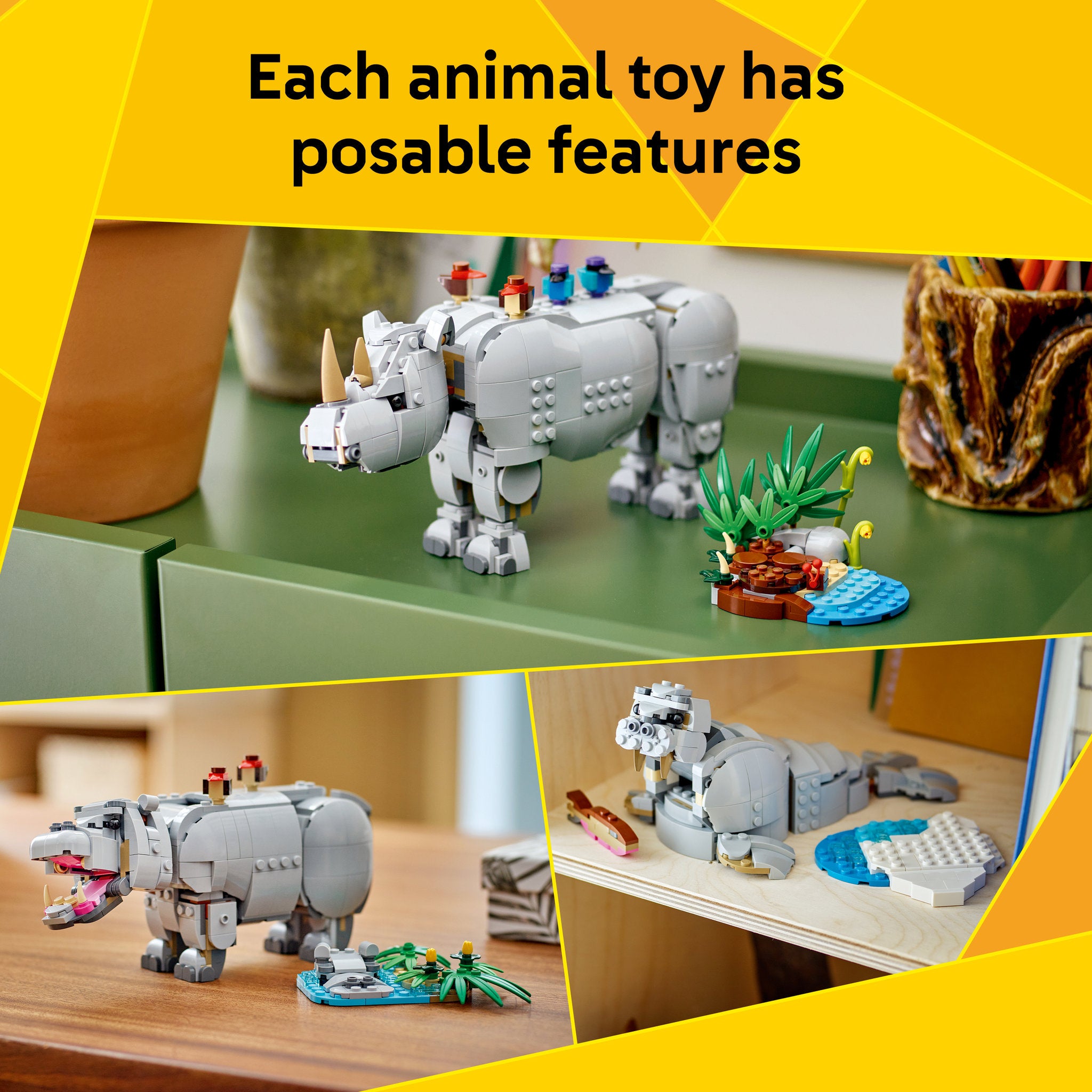 LEGO 31171 Creator Wild Animals: Majestic Rhino with Birds