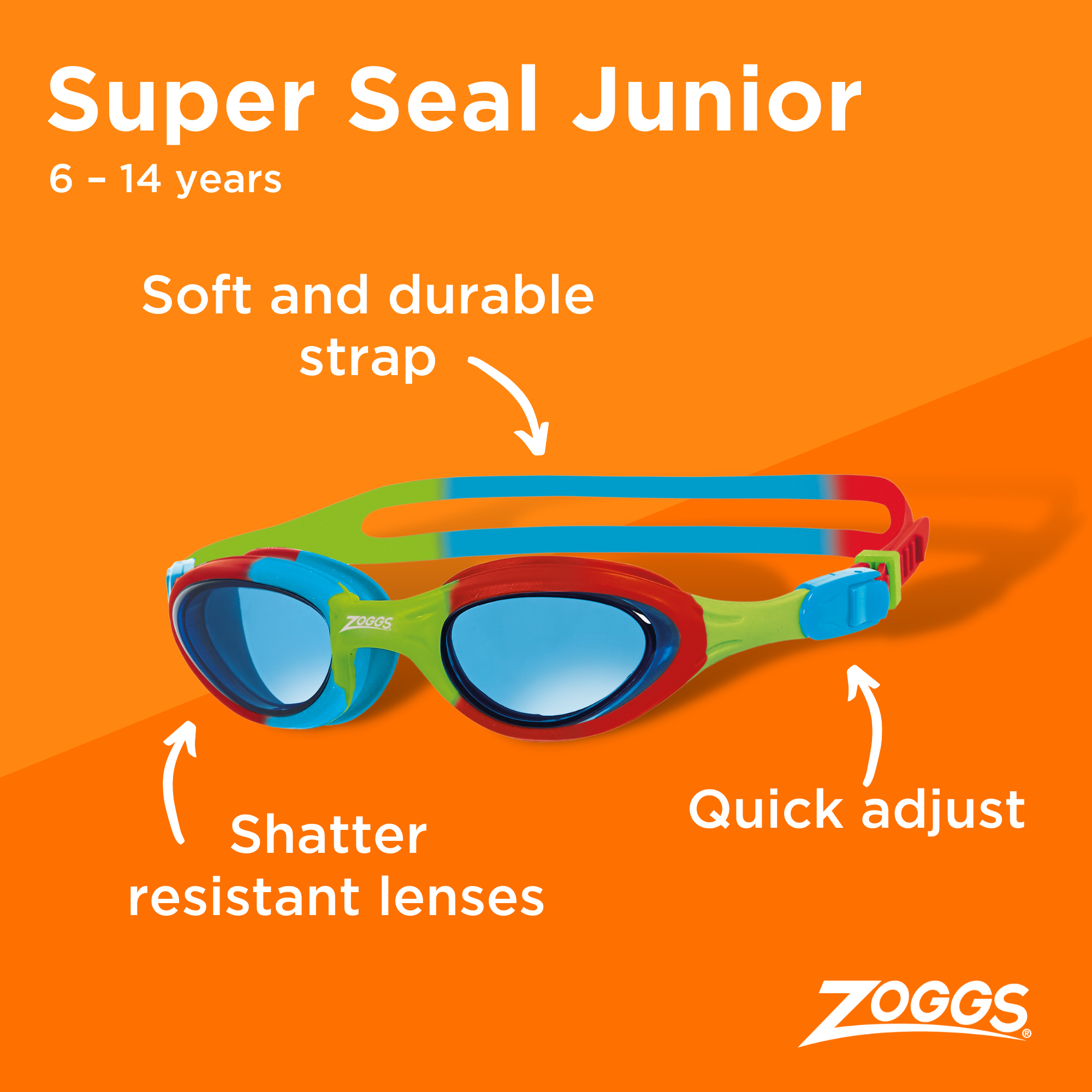 Zoggs Little Super Seal Multicoloured Blue Tint Goggles