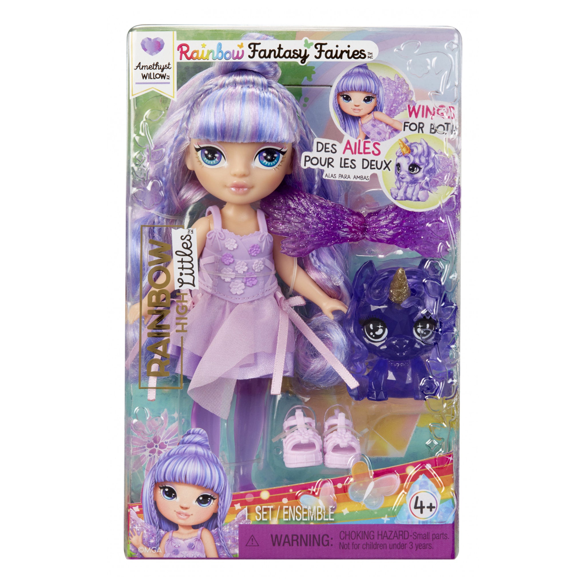 Rainbow High Littles Rainbow Fantasy Fairies Doll & Pet - Amethyst