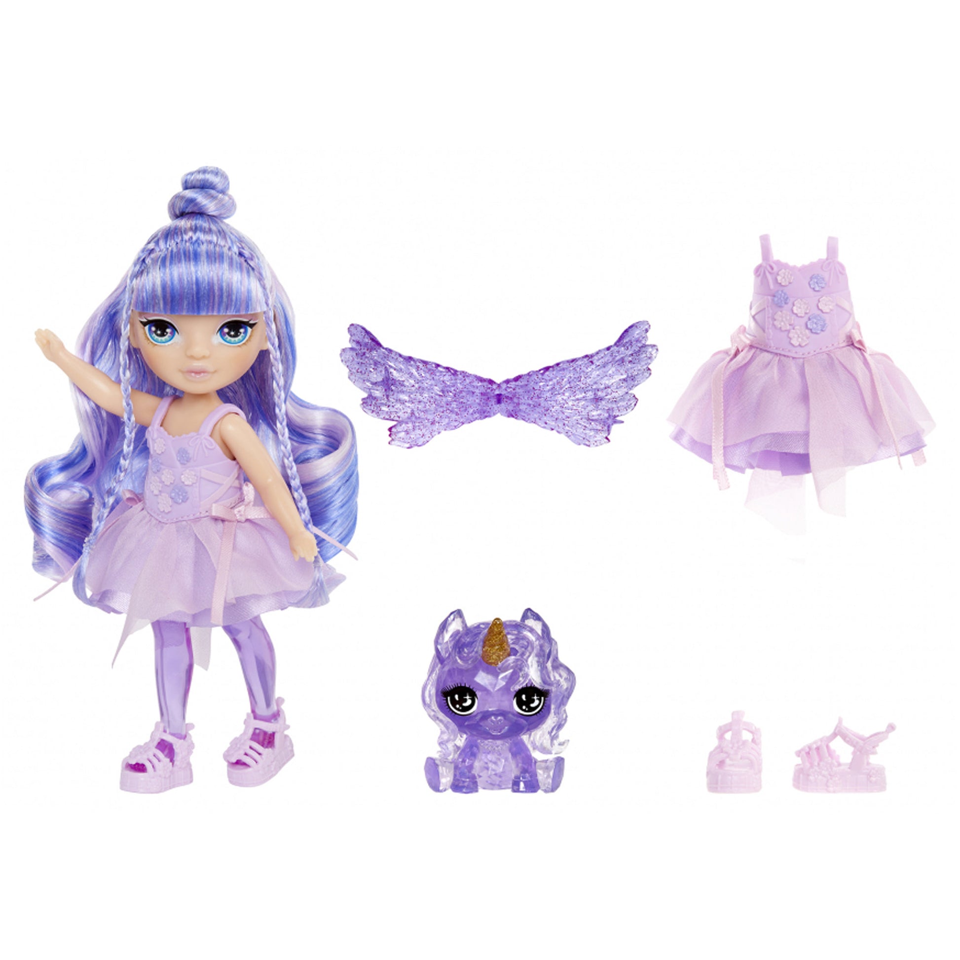 Rainbow High Littles Rainbow Fantasy Fairies Doll & Pet - Amethyst - Toyworld Australia