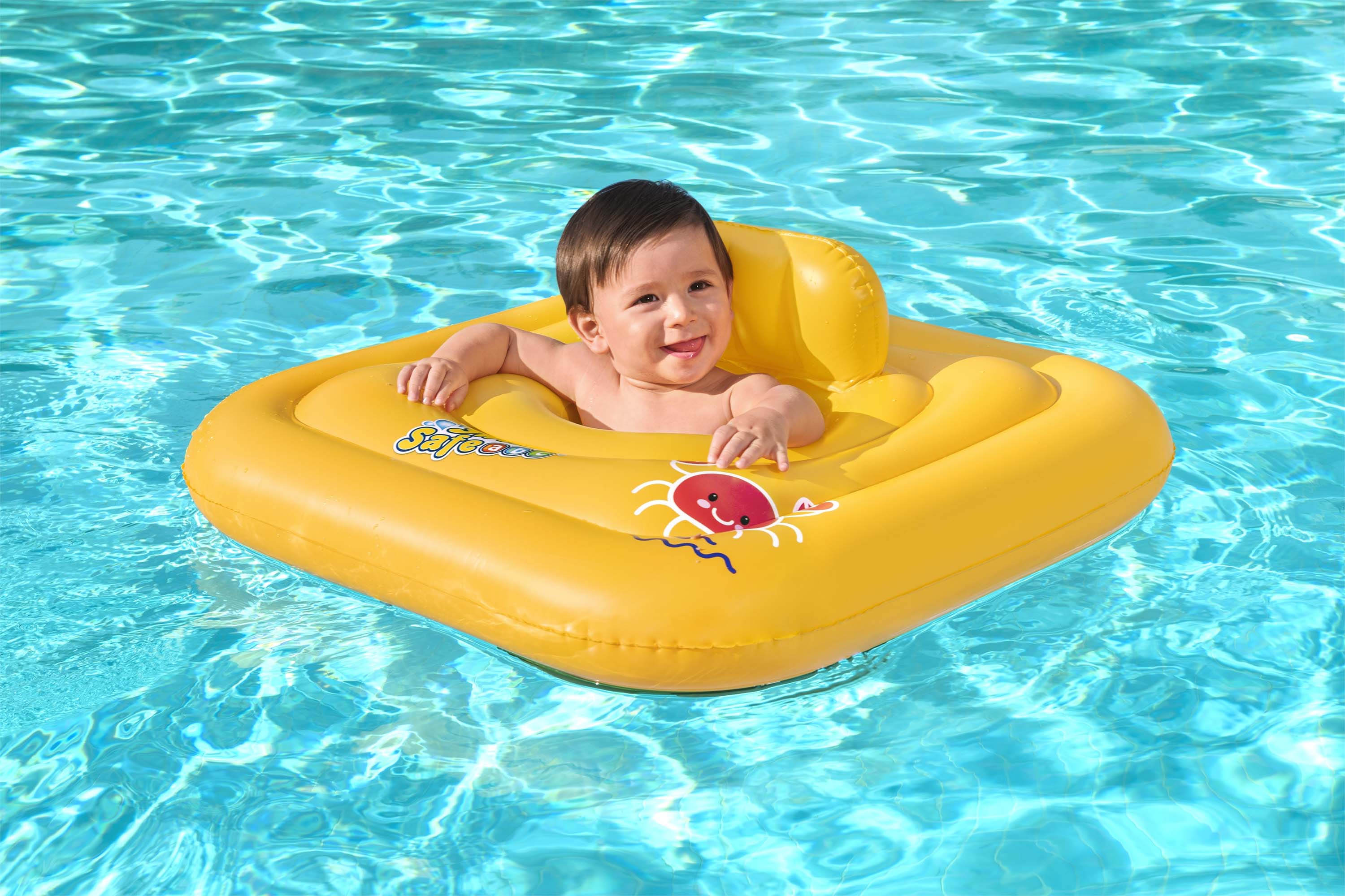 Swim Safe ABC Wondersplash Square 3-Ring Baby Boat Float