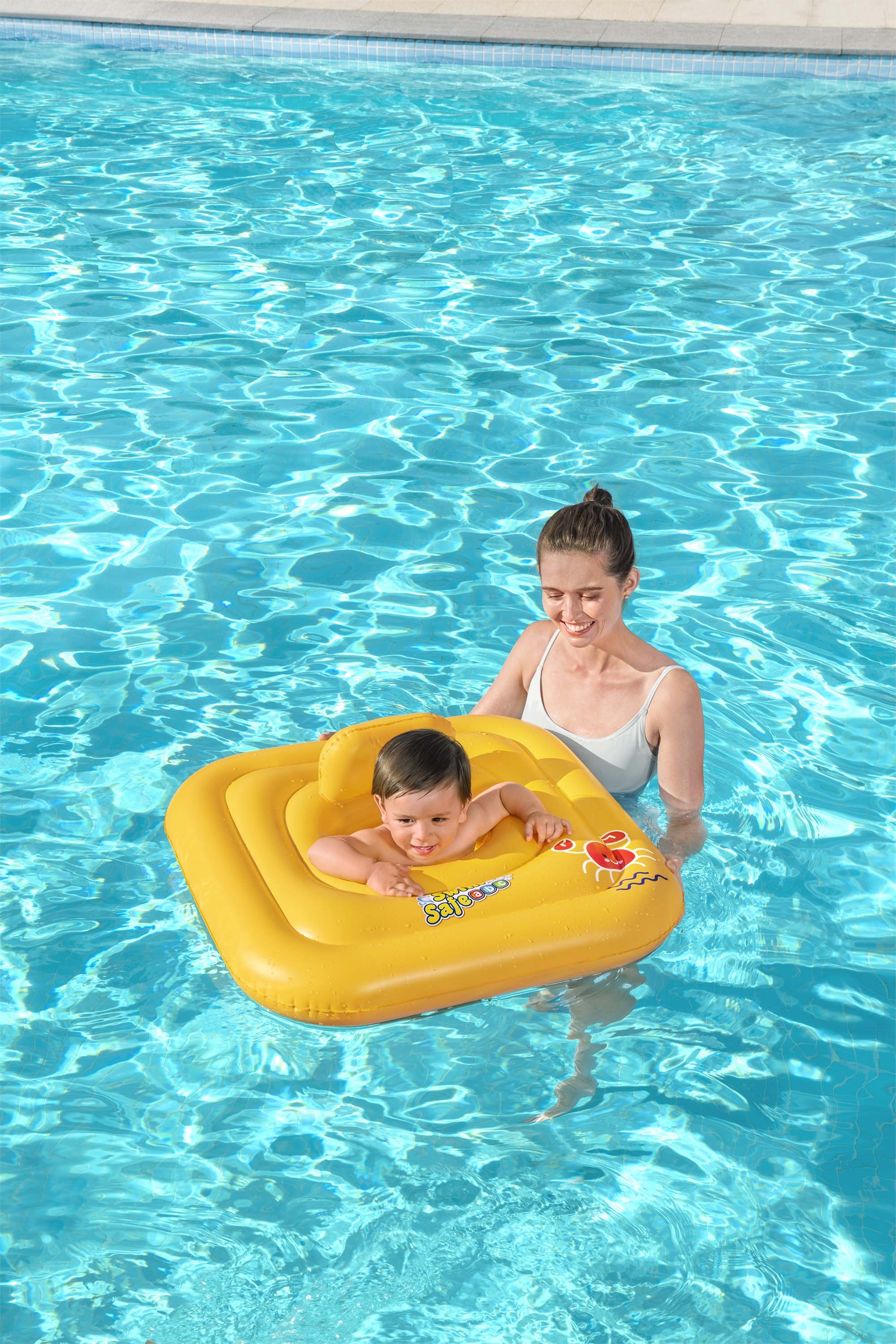 Swim Safe ABC Wondersplash Square 3-Ring Baby Boat Float
