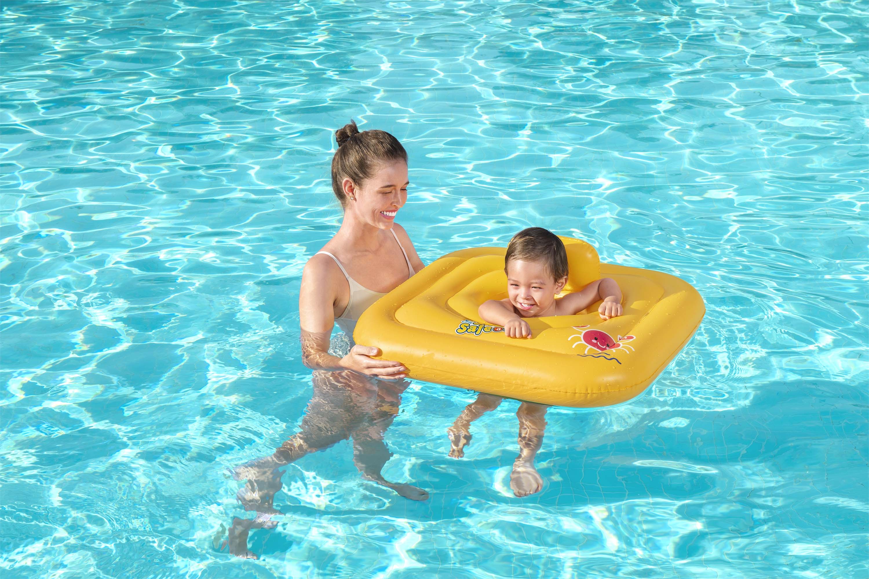 Swim Safe ABC Wondersplash Square 3-Ring Baby Boat Float