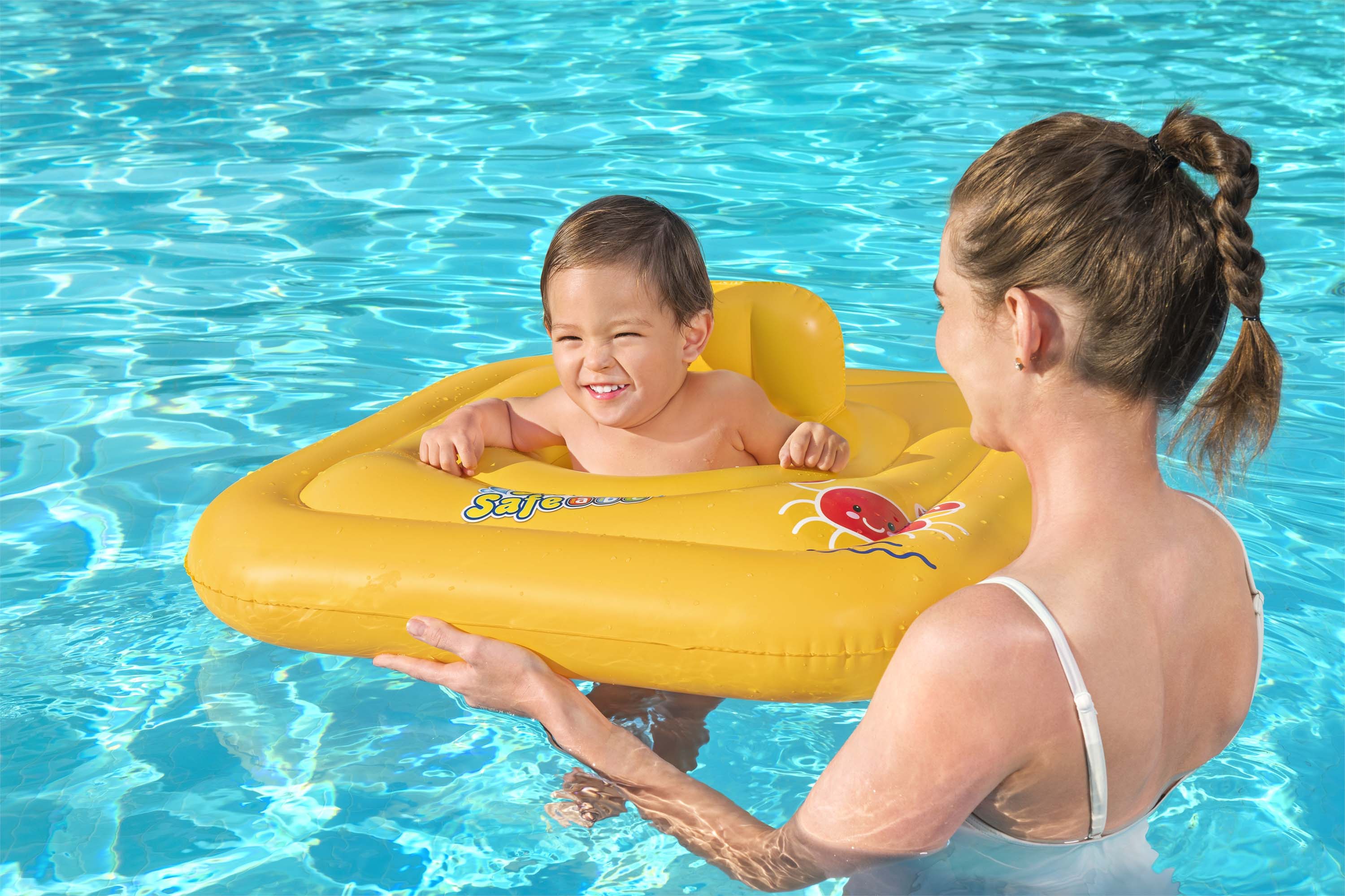Swim Safe ABC Wondersplash Square 3-Ring Baby Boat Float
