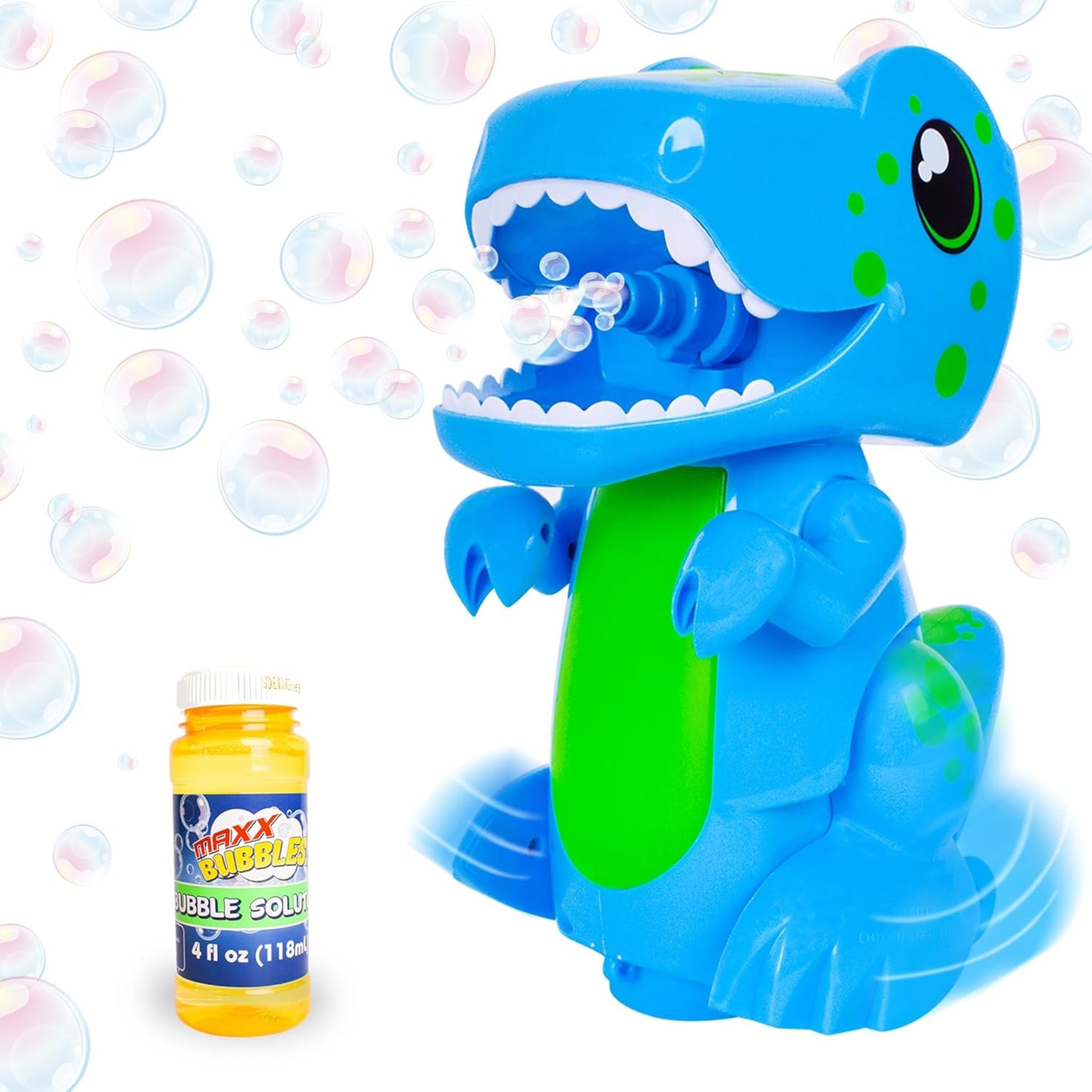 Maxx Bubbles Bump N Go Dino Bubbler Blue - Toyworld Australia