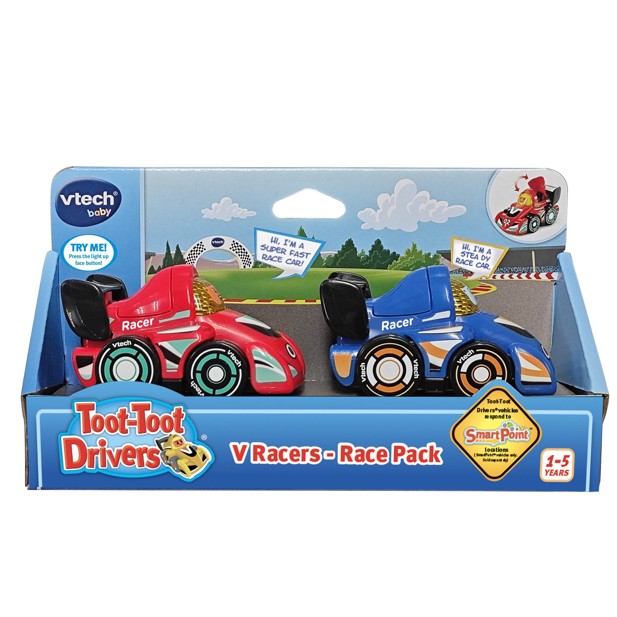 VTech Toot Toot Drivers V Racers Red and Dark Blue 2 Pack
