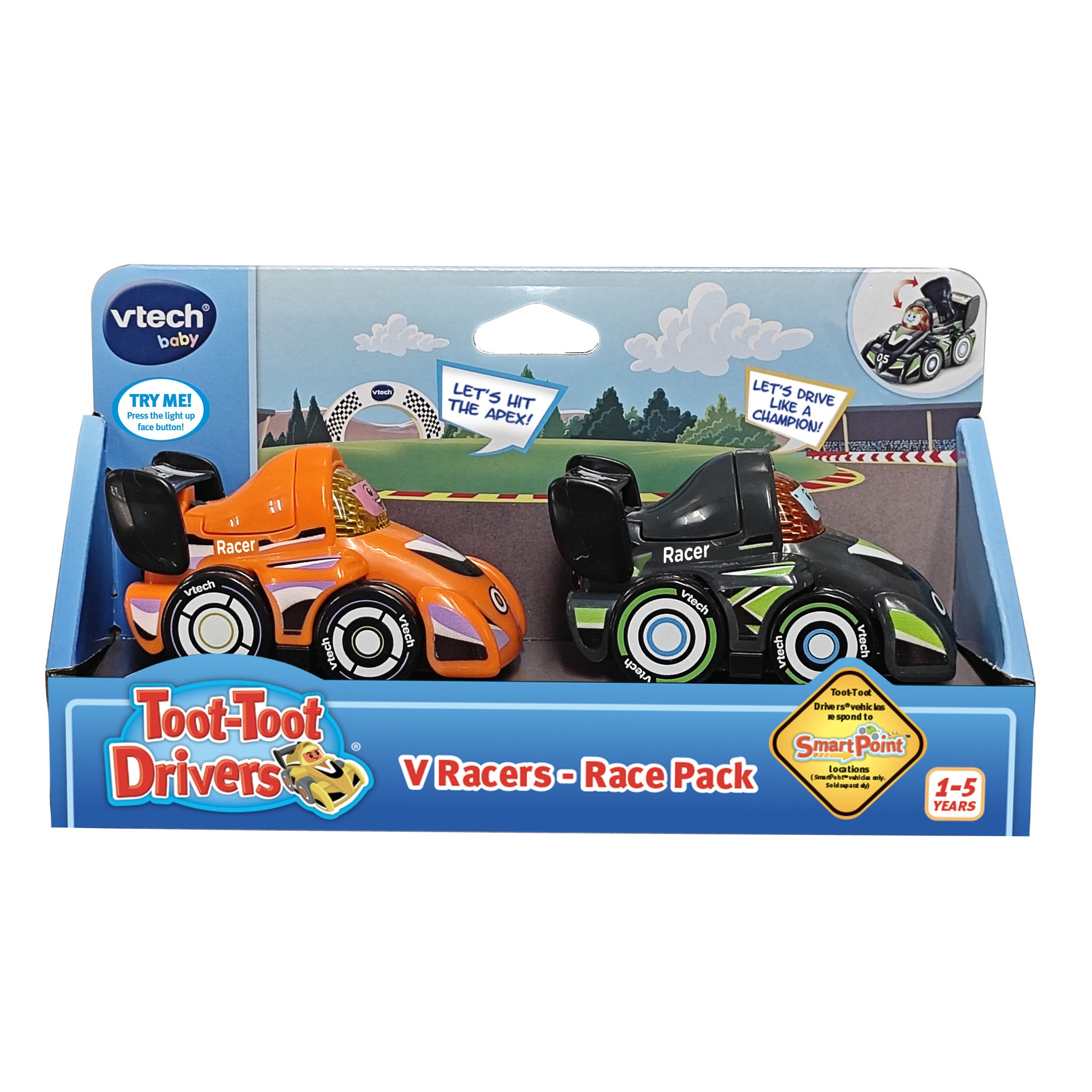 VTech Toot Toot Drivers V Racers Orange and Dark Green 2 Pack