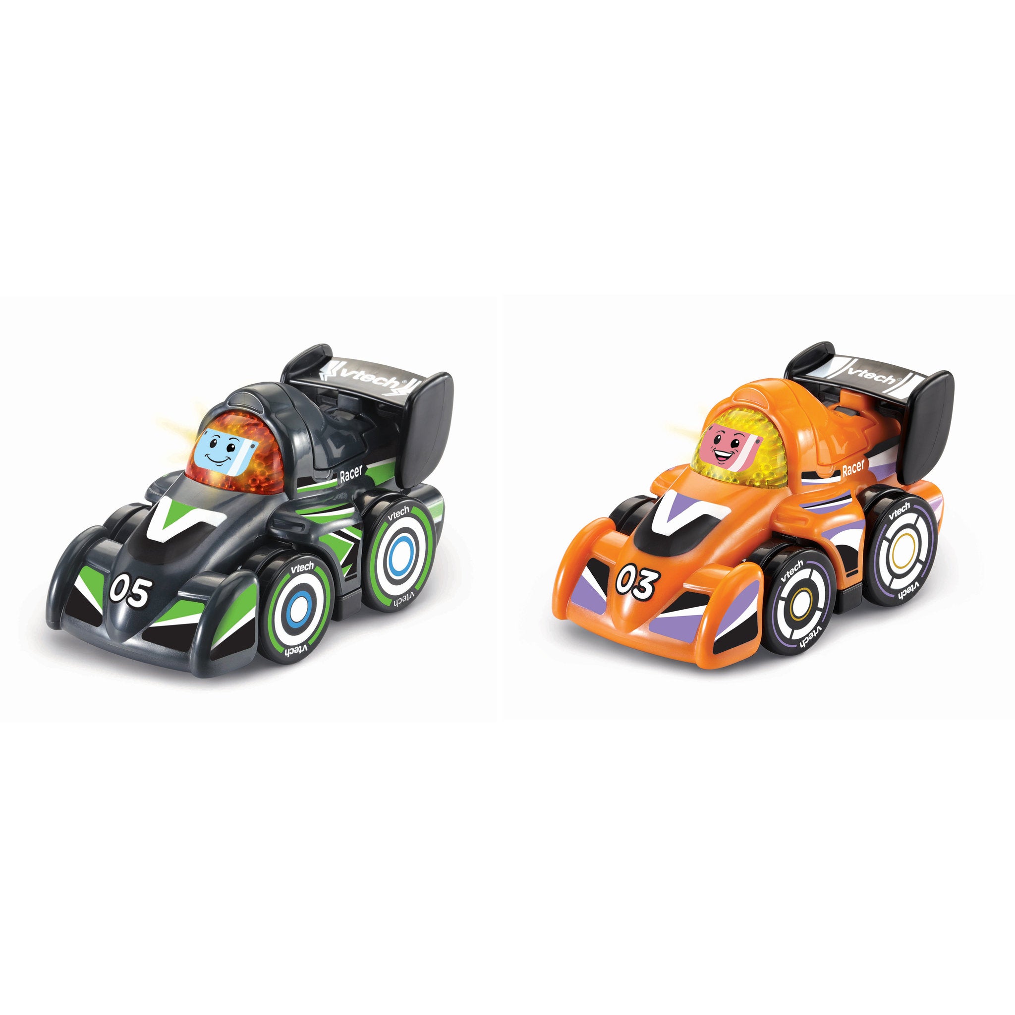 VTech Toot Toot Drivers V Racers Orange and Dark Green 2 Pack