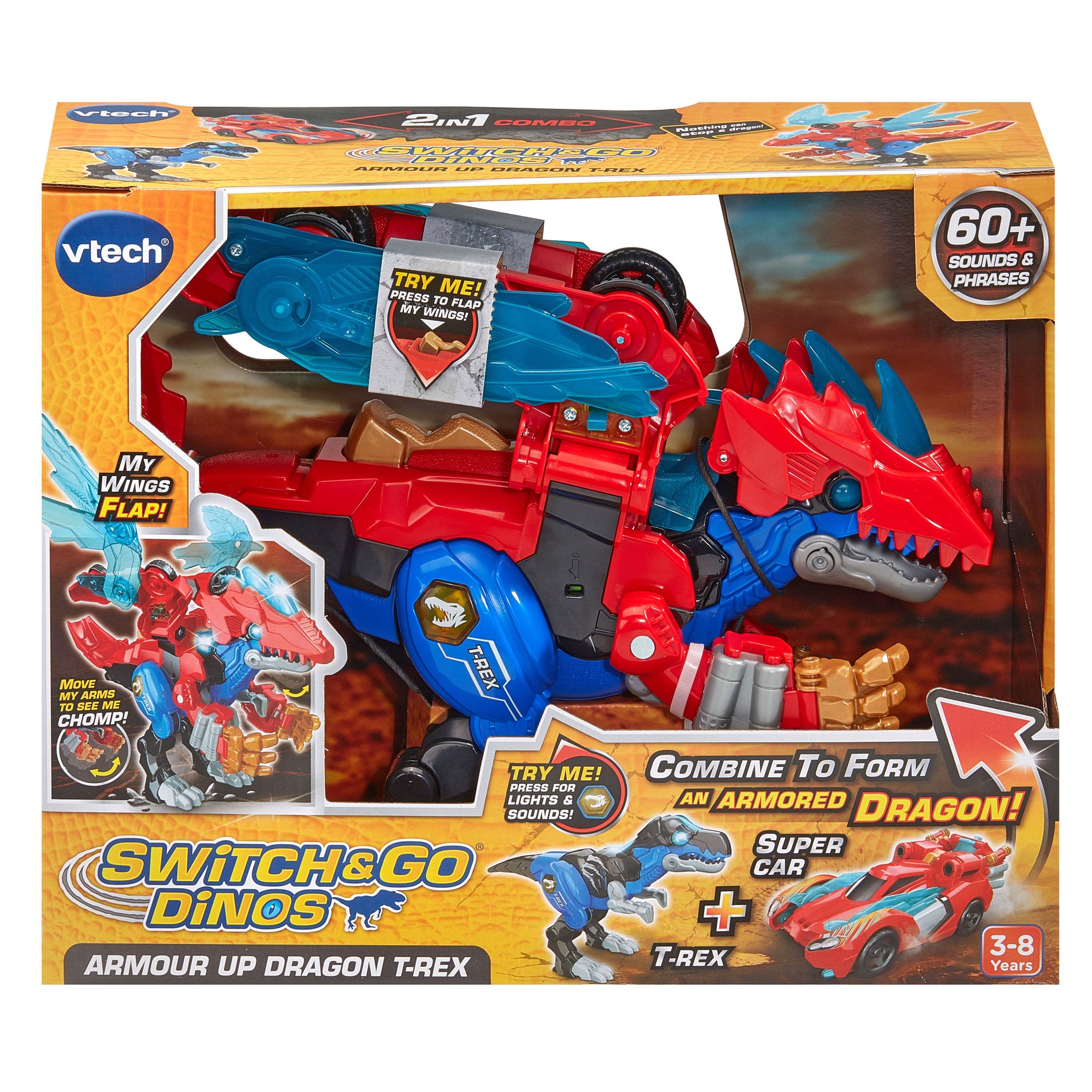 VTech Switch & Go Dinos Armour Up Dragon T-Rex