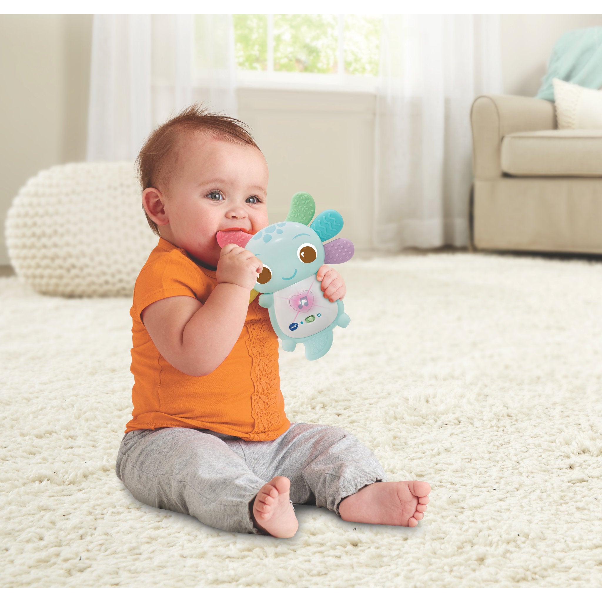 VTech Rainbow Colours Axolotl Teether Blue