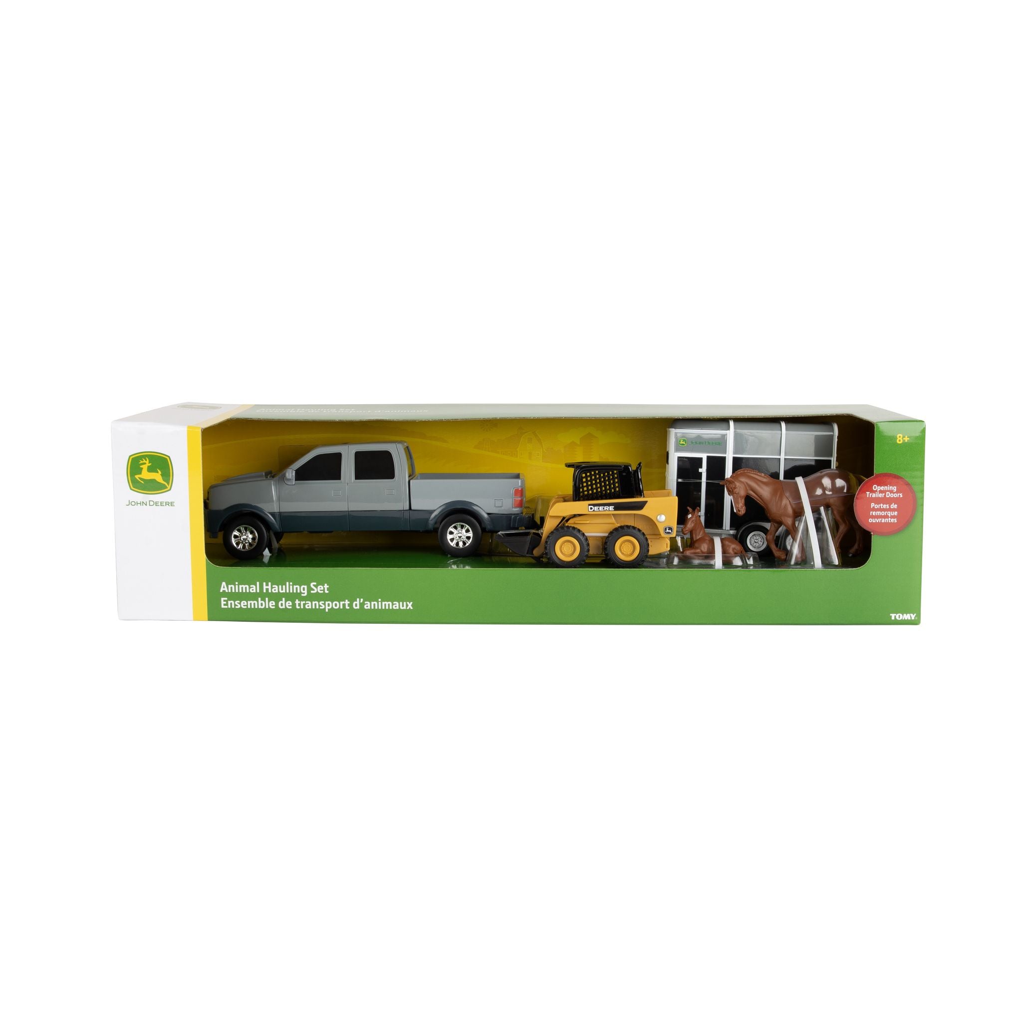 John Deere 1:32 Pickup And Livestock Trailer Assorted Styles - Toyworld Australia