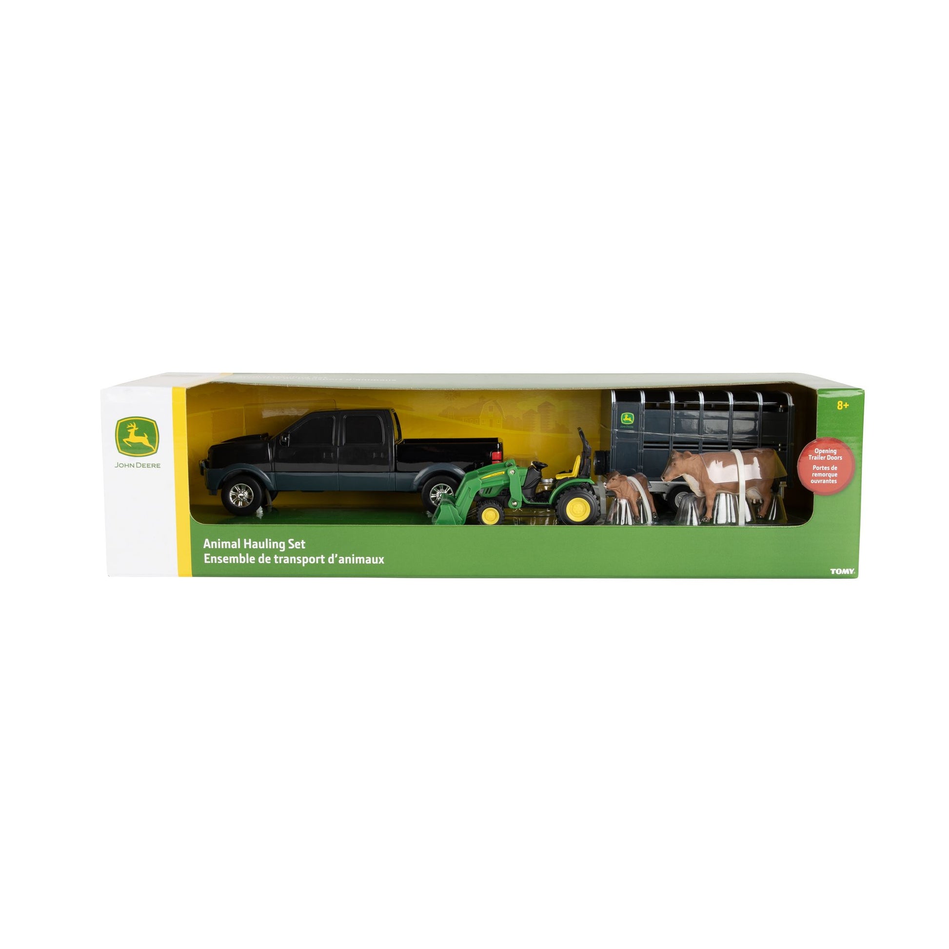 John Deere 1:32 Pickup And Livestock Trailer Assorted Styles - Toyworld Australia