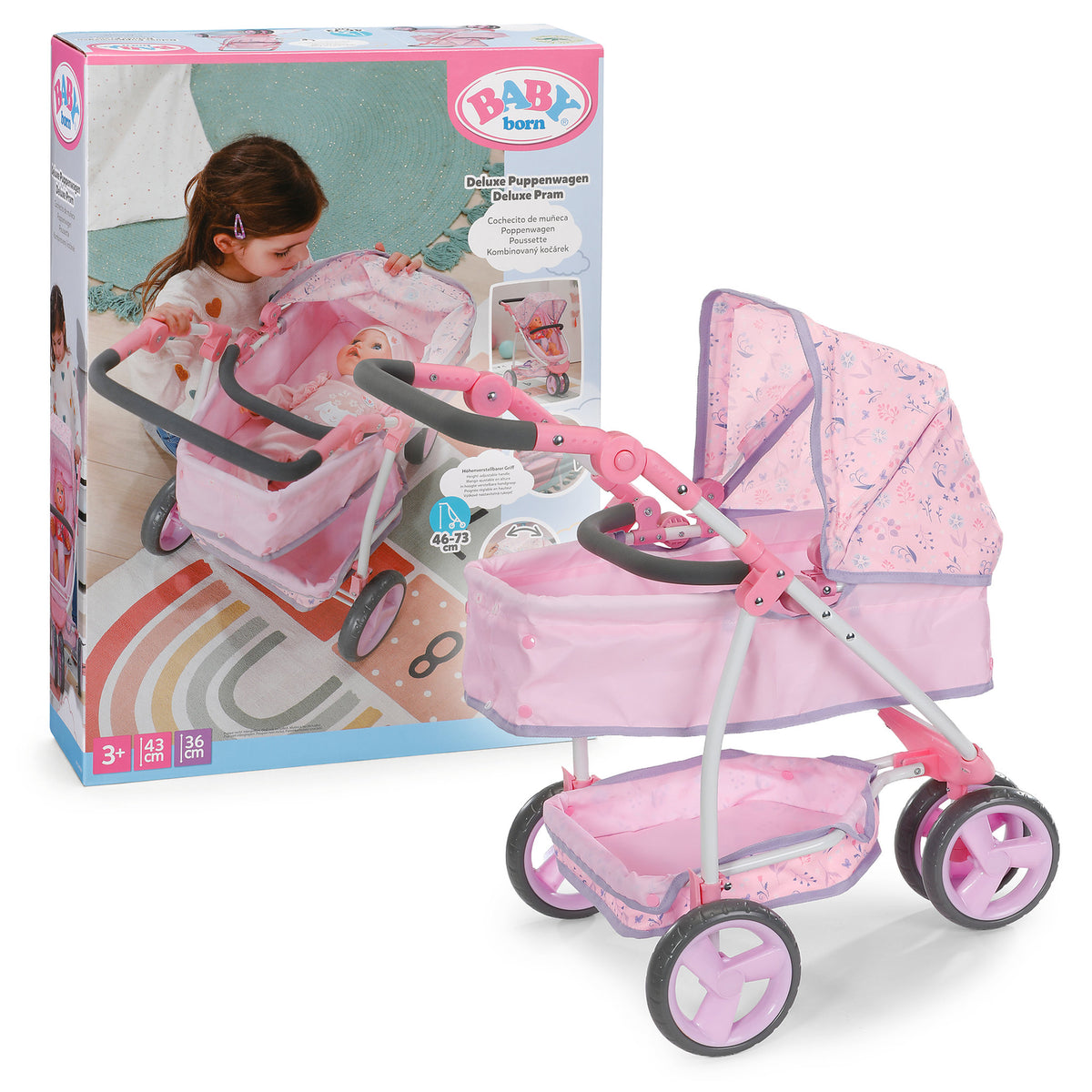 BABY Born Deluxe Pram - Flowers