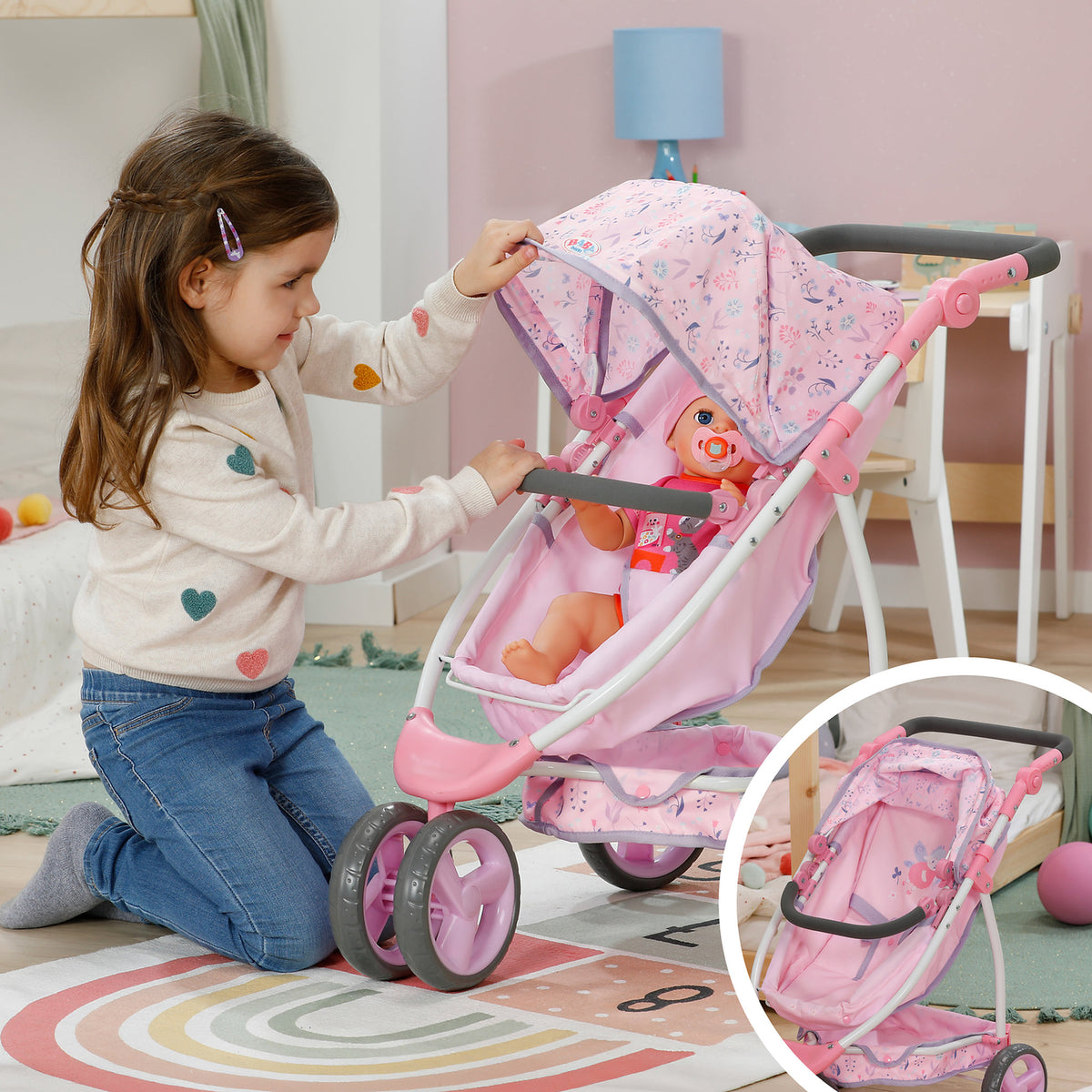 BABY Born Deluxe Pram - Flowers