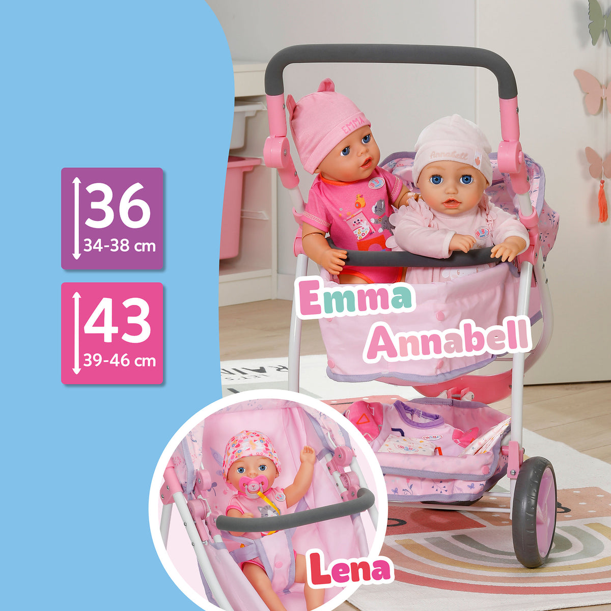 BABY Born Deluxe Pram - Flowers