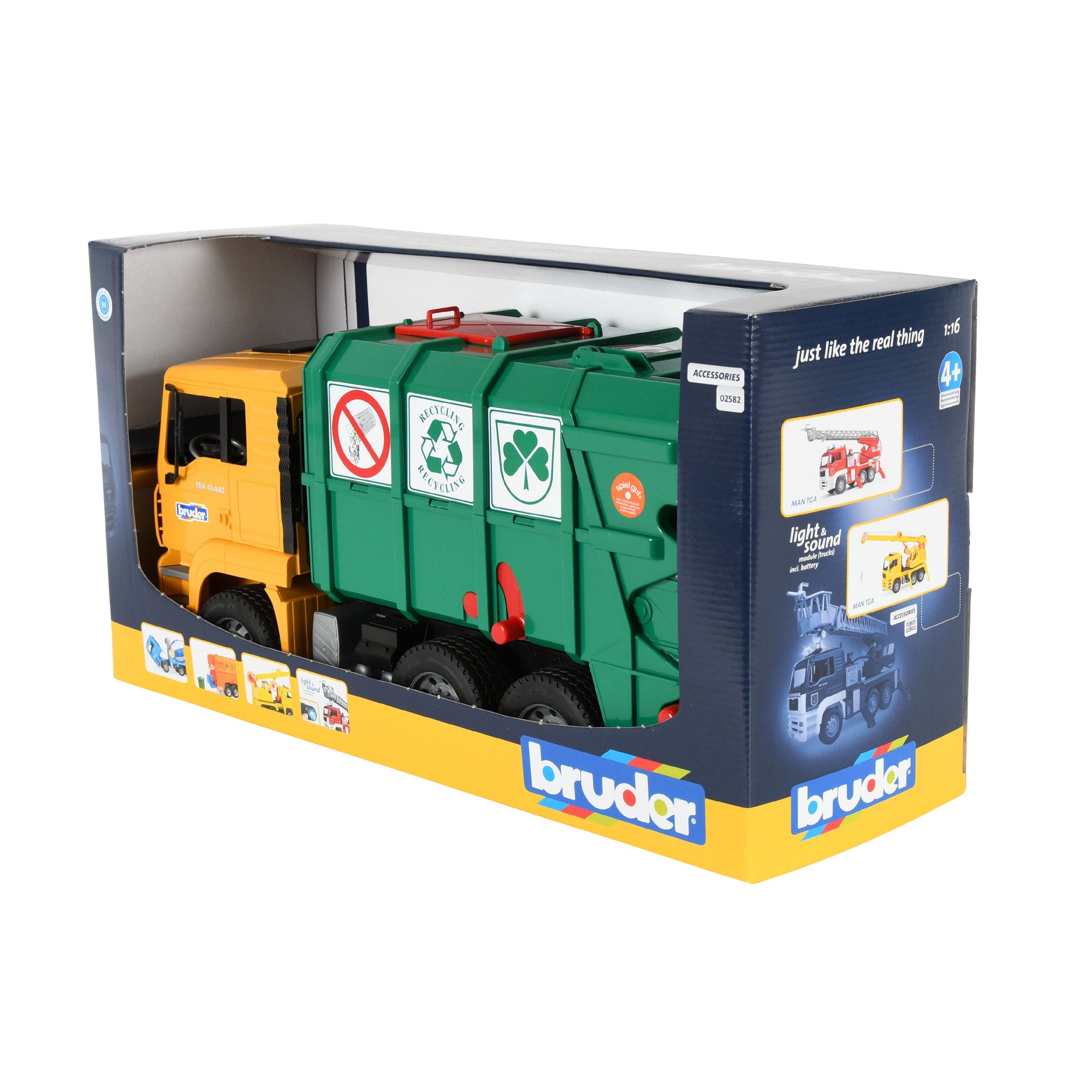 Bruder 1:64 Man TGA Garbage Truck Rear Loading