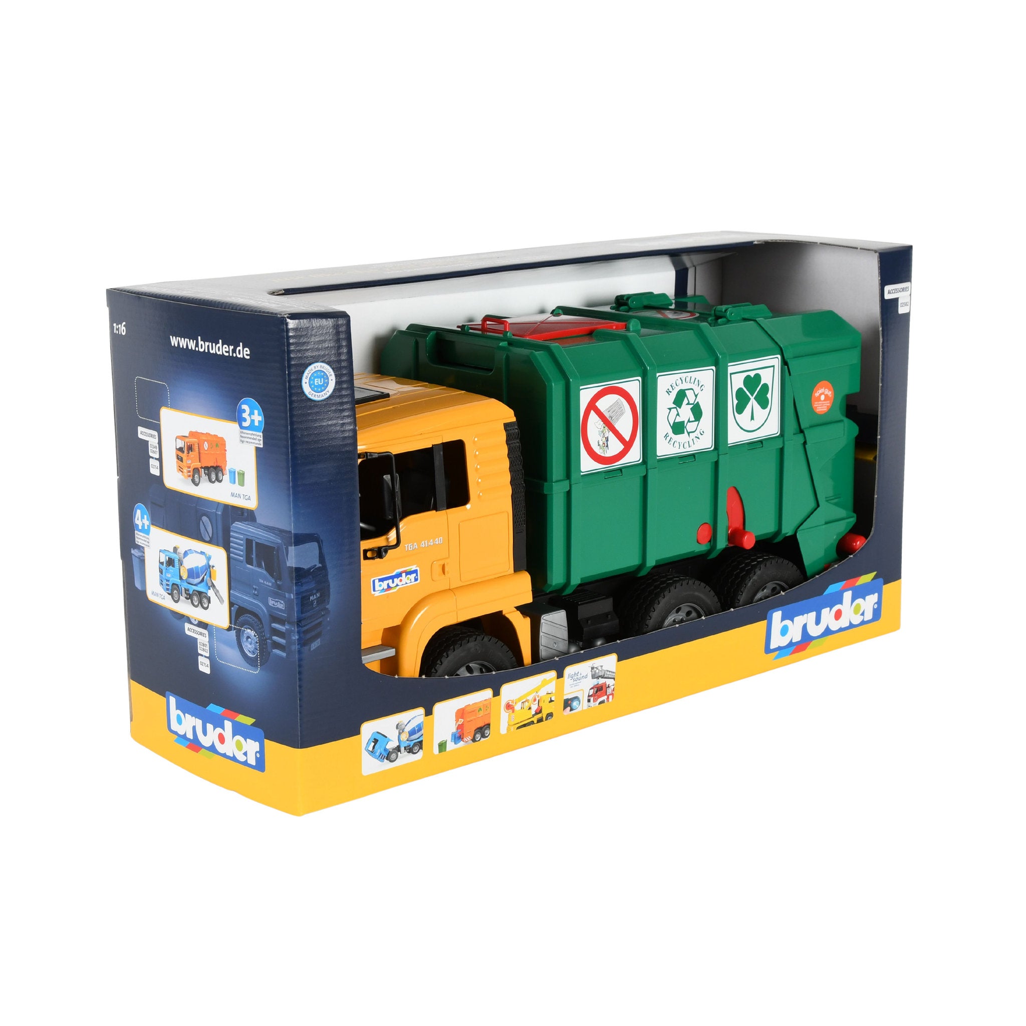 Bruder 1:64 Man TGA Garbage Truck Rear Loading