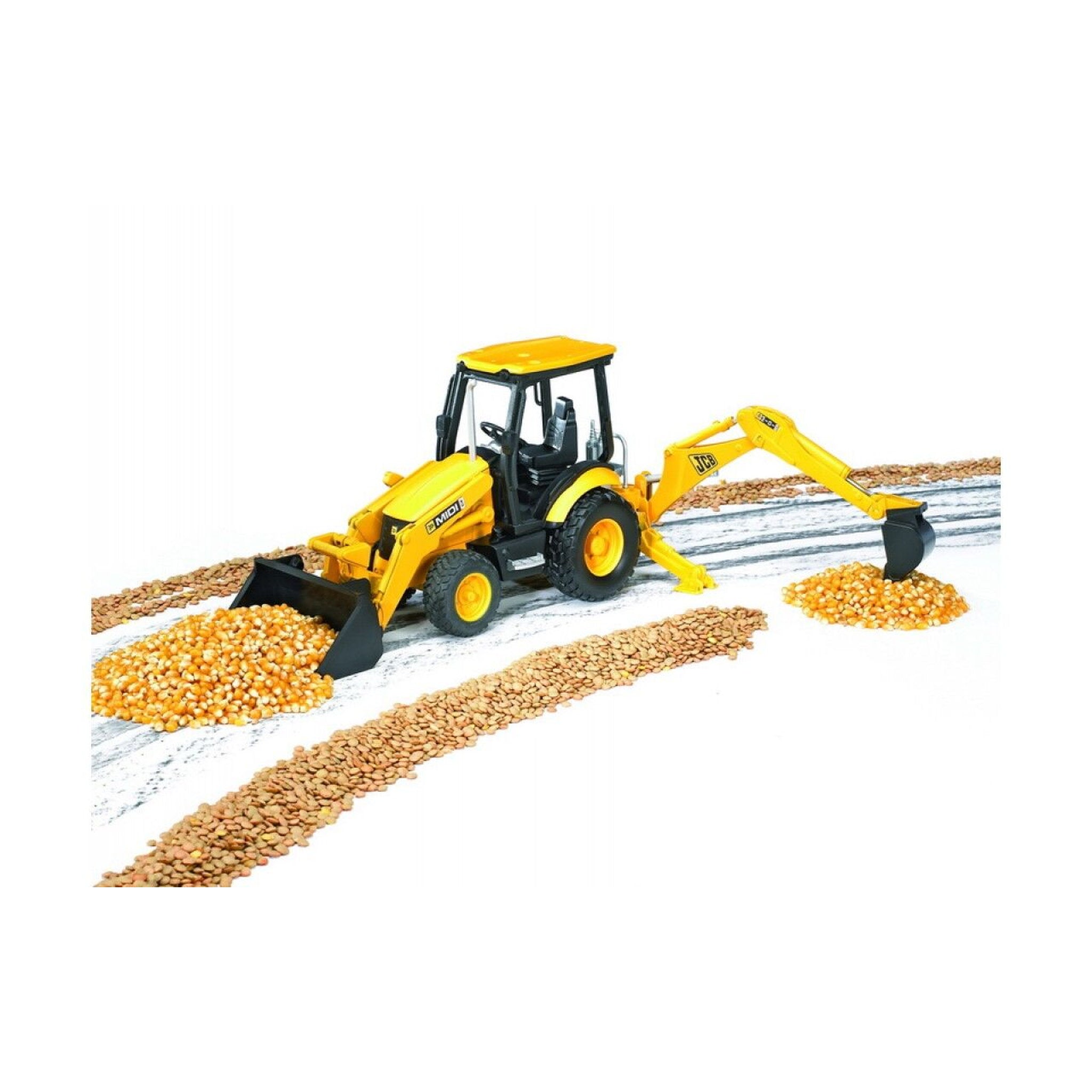 Bruder 1:16 Commerical MAN TGA Low Loader Truck - JCB Midi CX Backhoe Loader