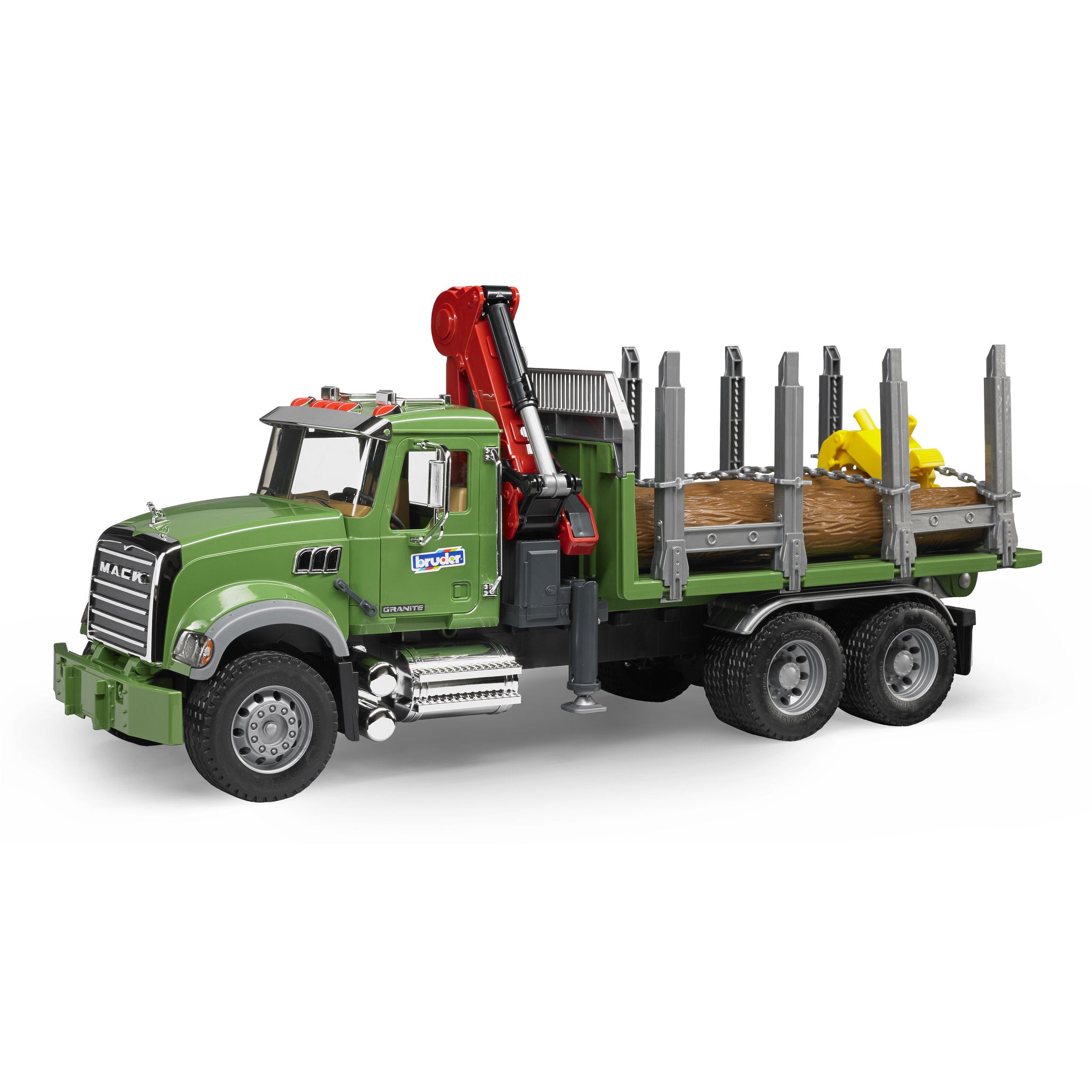 Bruder Mack Granite Timber Logging Truck With Loading Crane