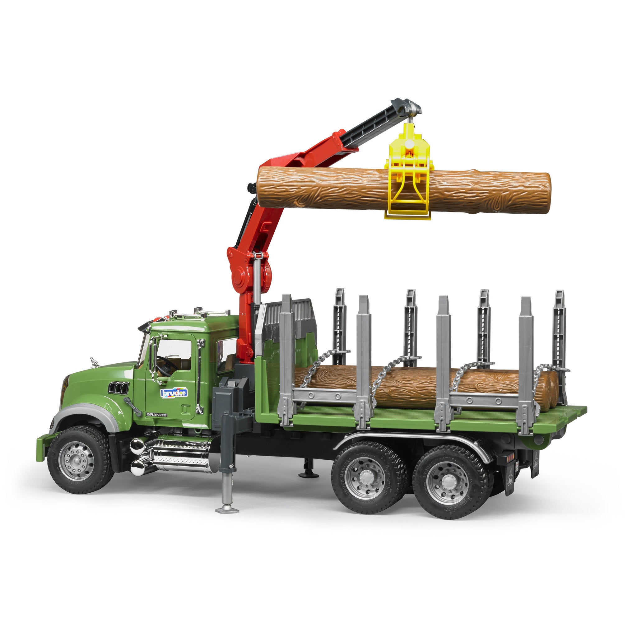 Bruder Mack Granite Timber Logging Truck With Loading Crane