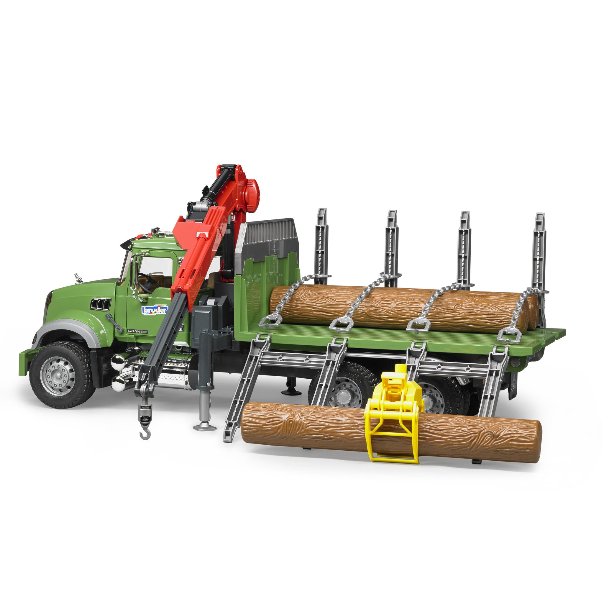 Bruder Mack Granite Timber Logging Truck With Loading Crane