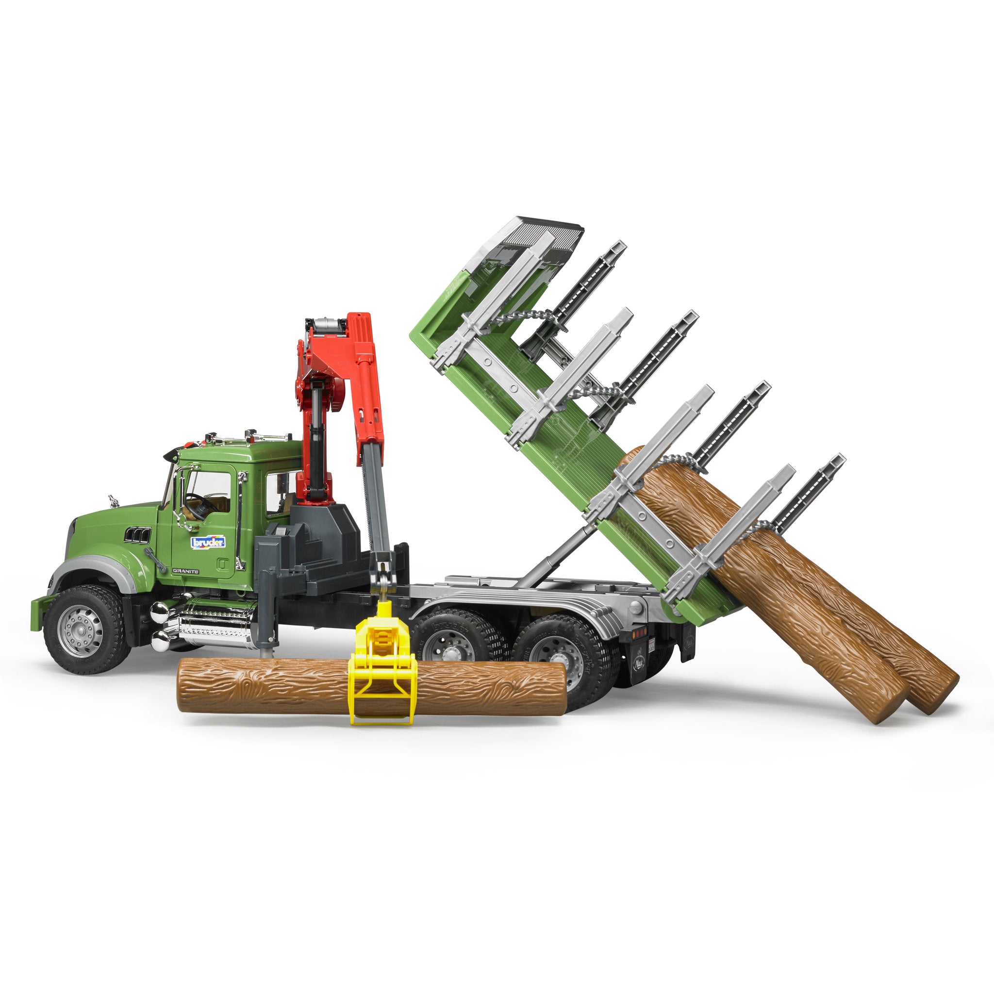 Bruder Mack Granite Timber Logging Truck With Loading Crane