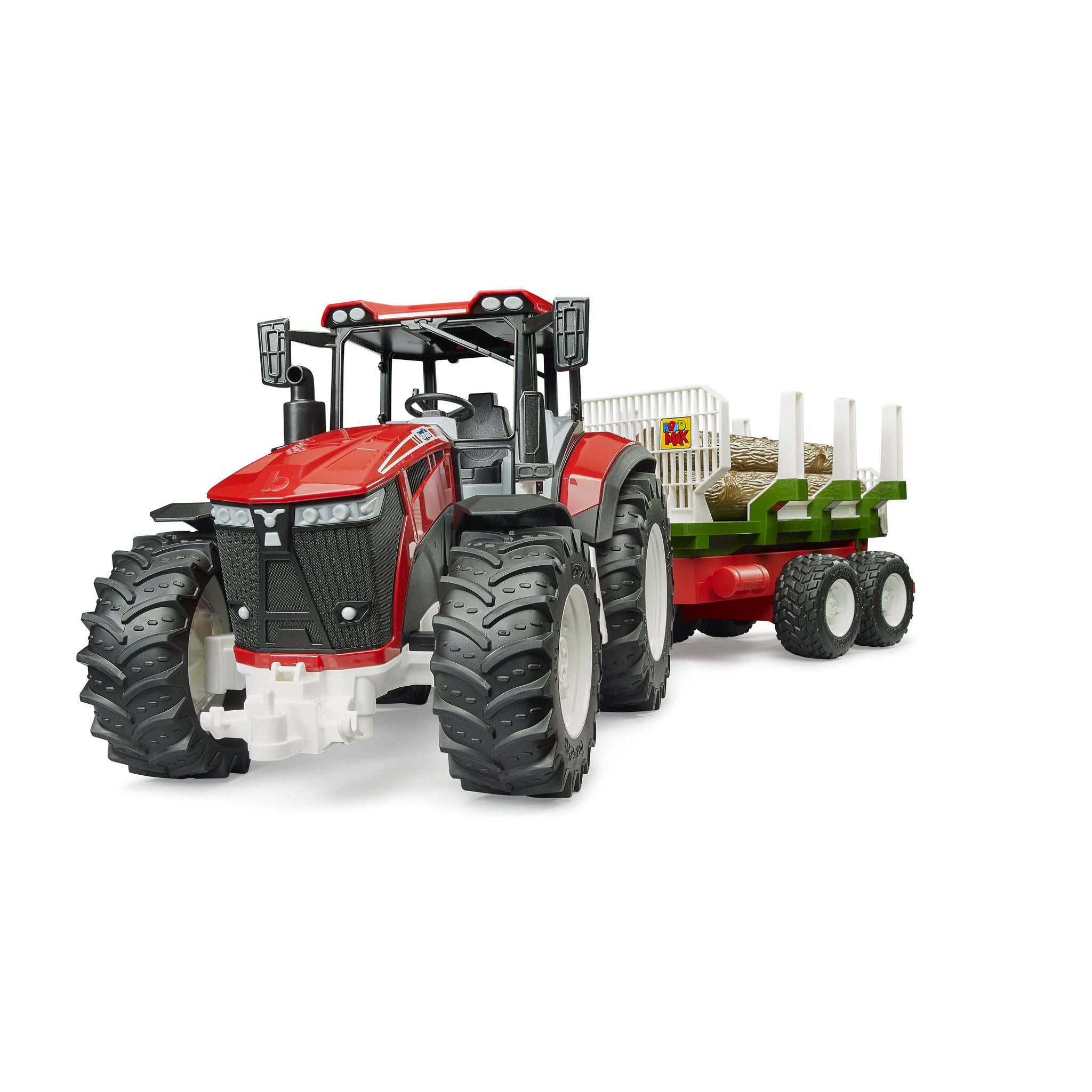 Bruder Tractor with Forestry Trailer & 3 Logs