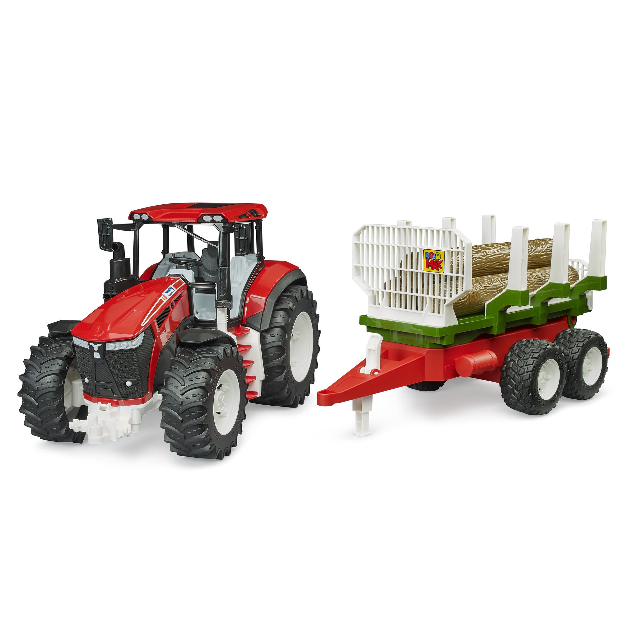 Bruder Tractor with Forestry Trailer & 3 Logs