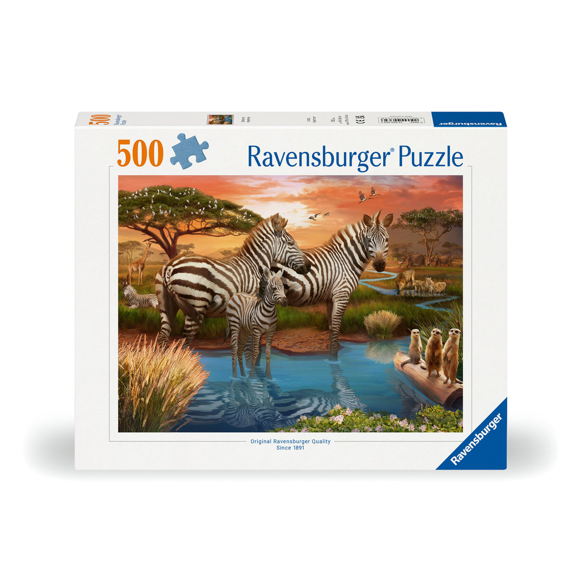 Ravensburger Puzzle Zebras At Waterhole 500 Piece