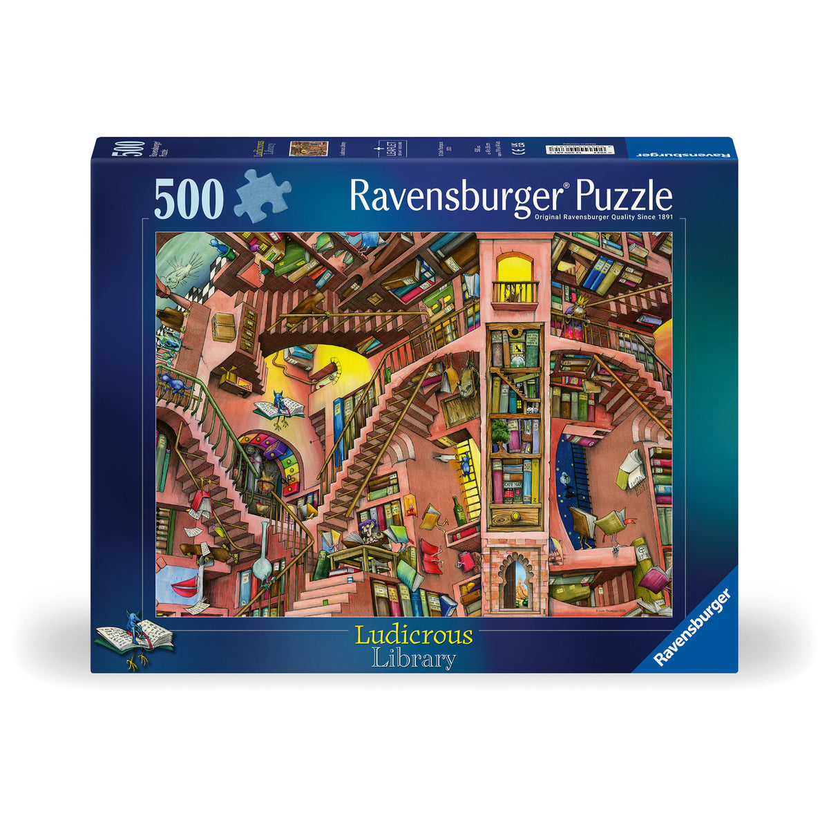 Ravensburger Puzzle Ludicrous Library 500 Piece