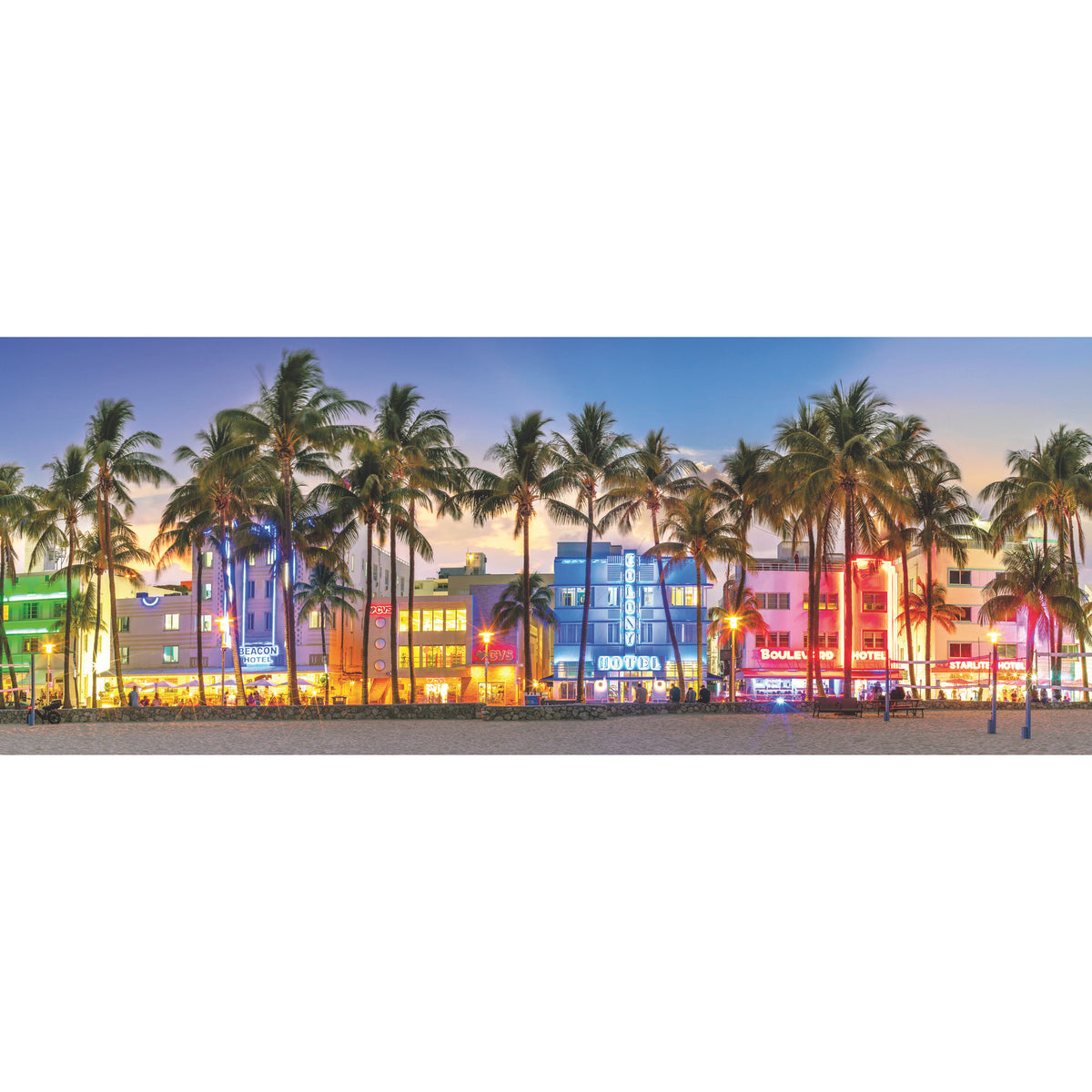 Ravensburger Puzzle Night Glow On Ocean Drive 1000 Piece