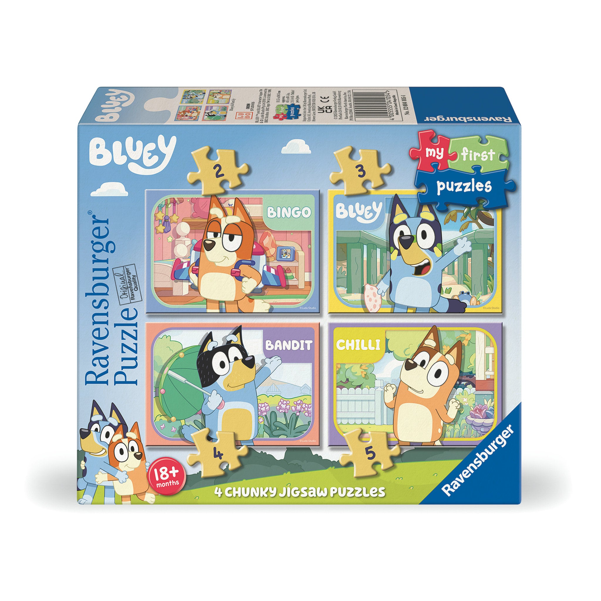 Ravensburger Puzzle Bluey My First Puzzles 4 Chunky Jigsaw Puzzles
