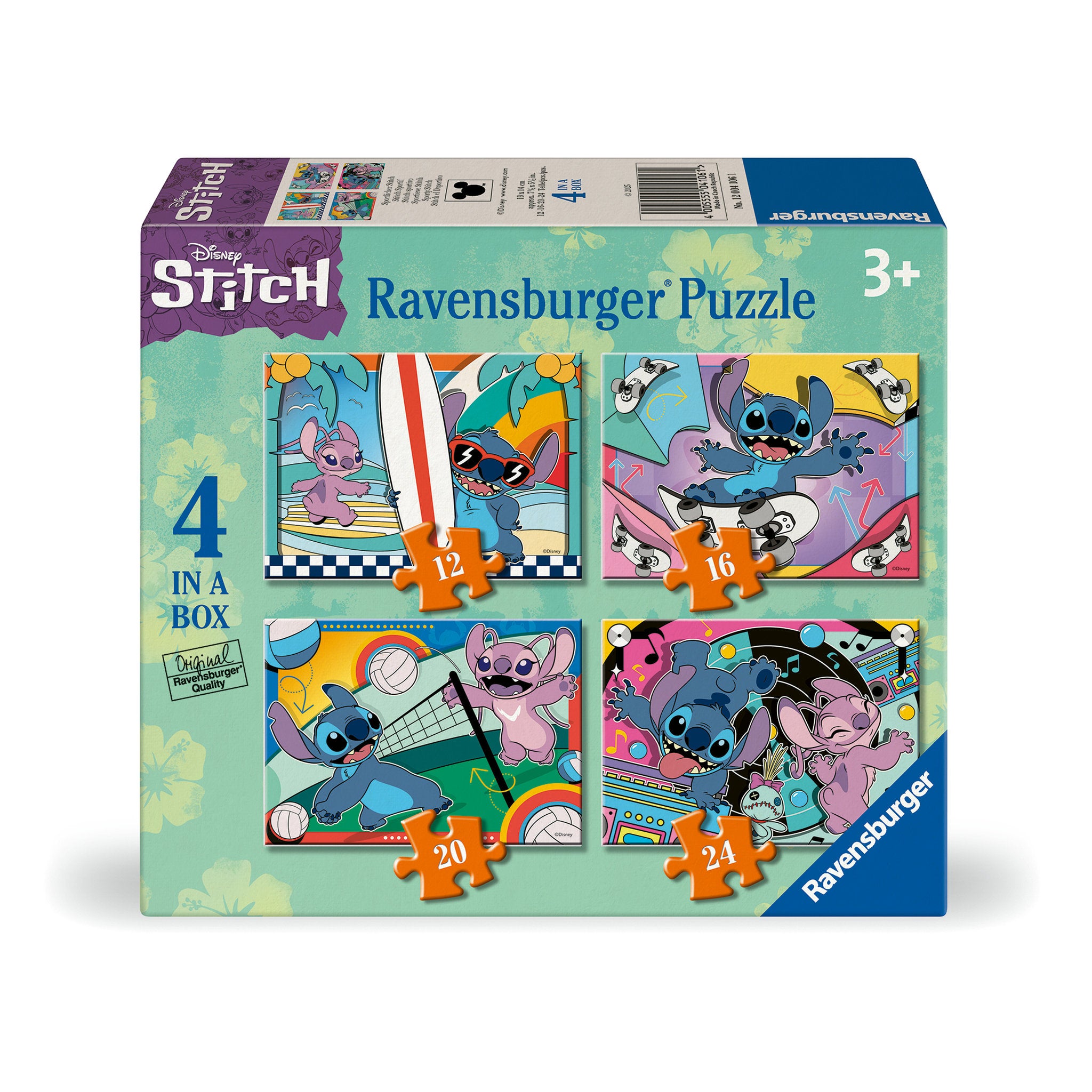Ravensburger Puzzle Disney Stitch Sporty Stitch 4 In a Box