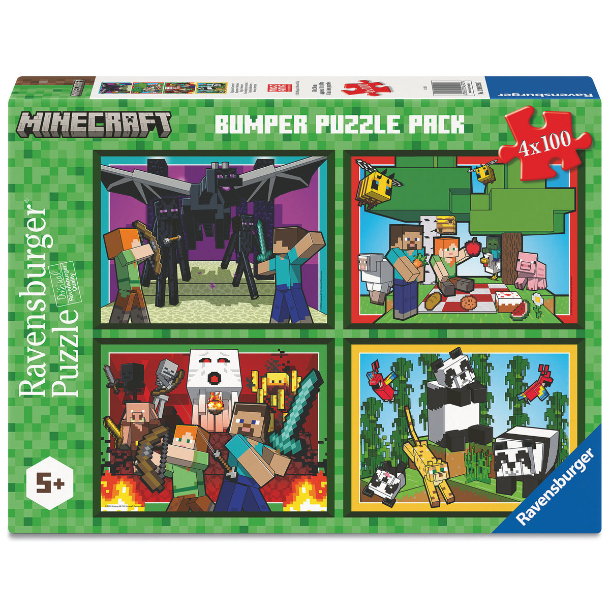Ravensburger Puzzle Minecraft Realms & Adventure 4 x 100 Piece