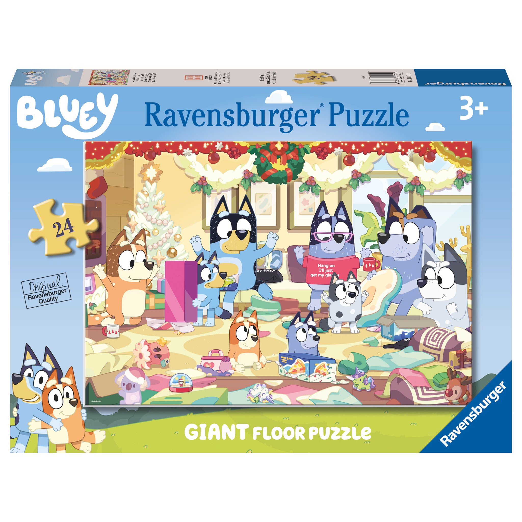 Ravensburger Puzzle Bluey Chrsitmas Giant Floor Puzzle 24 Piece
