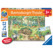 Ravensburger Puzzle Animals In Forest 2 x 12 Piece
