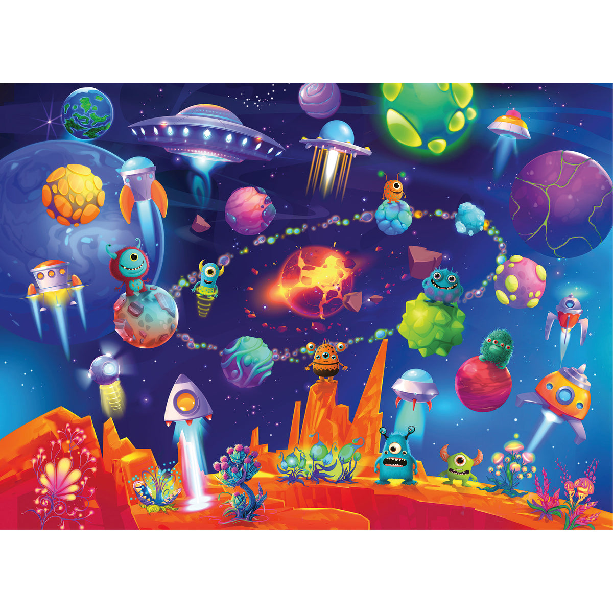 Ravensburger Puzzle Space Aliens 60 Piece