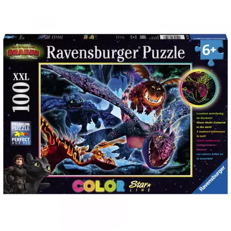 Ravensburger How To Train Your Dragon Color Star Line 100 XXL Piece