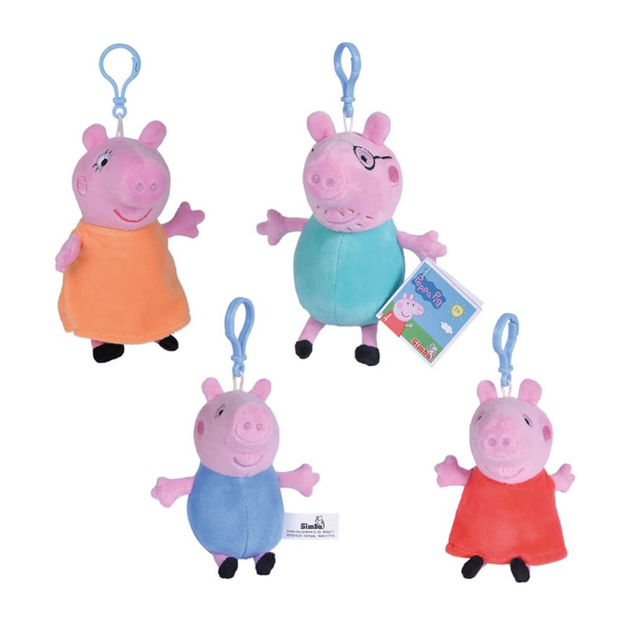 Peppa Pig Plush Backpack Clips Assorted Styles